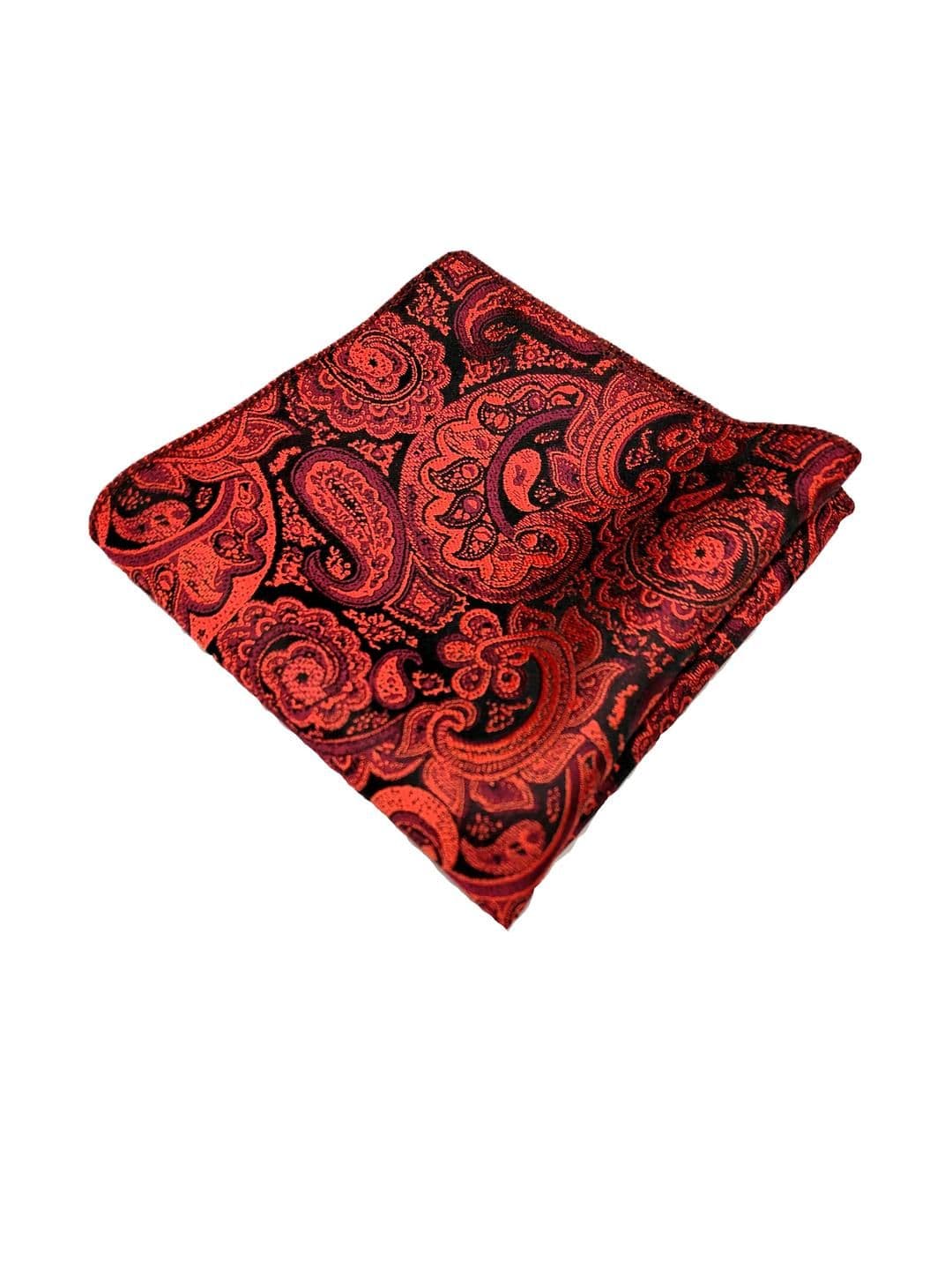 VOICI Men Red & Black Paisley Printed Microfiber Pocket Square Coat Hanky - view 1