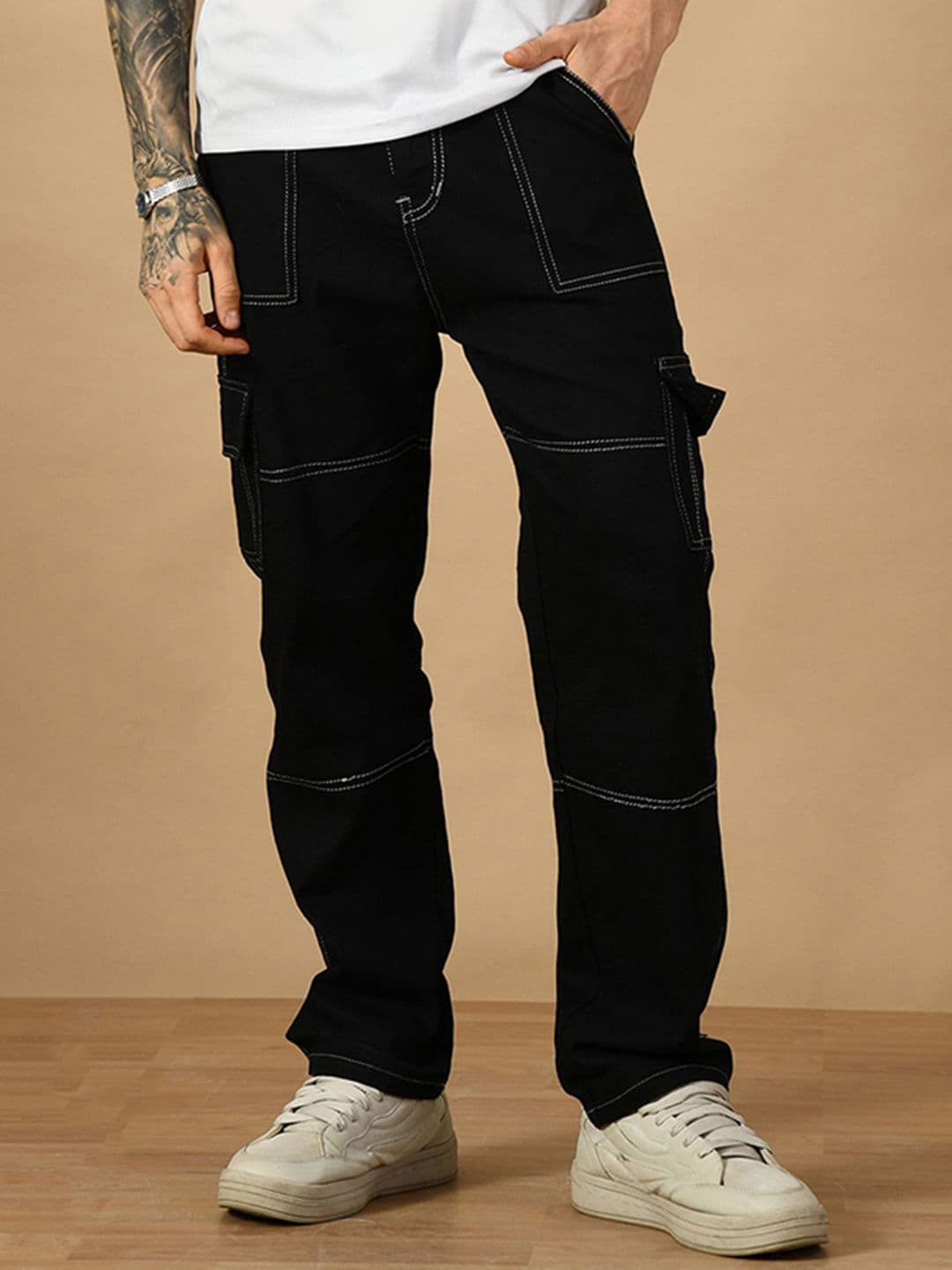 COMFITS Men Classic Regular Fit Mid-Rise Stretchable Cargos Jeans - view 1