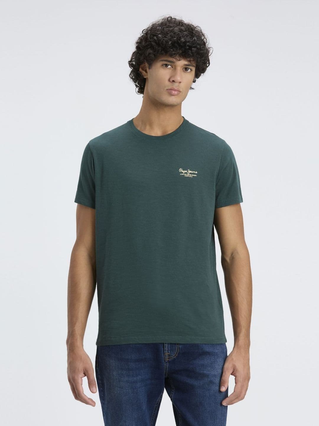 Pepe Jeans Graphic Printed Round Neck Pure Cotton Slim Fit T-shirt - view 1
