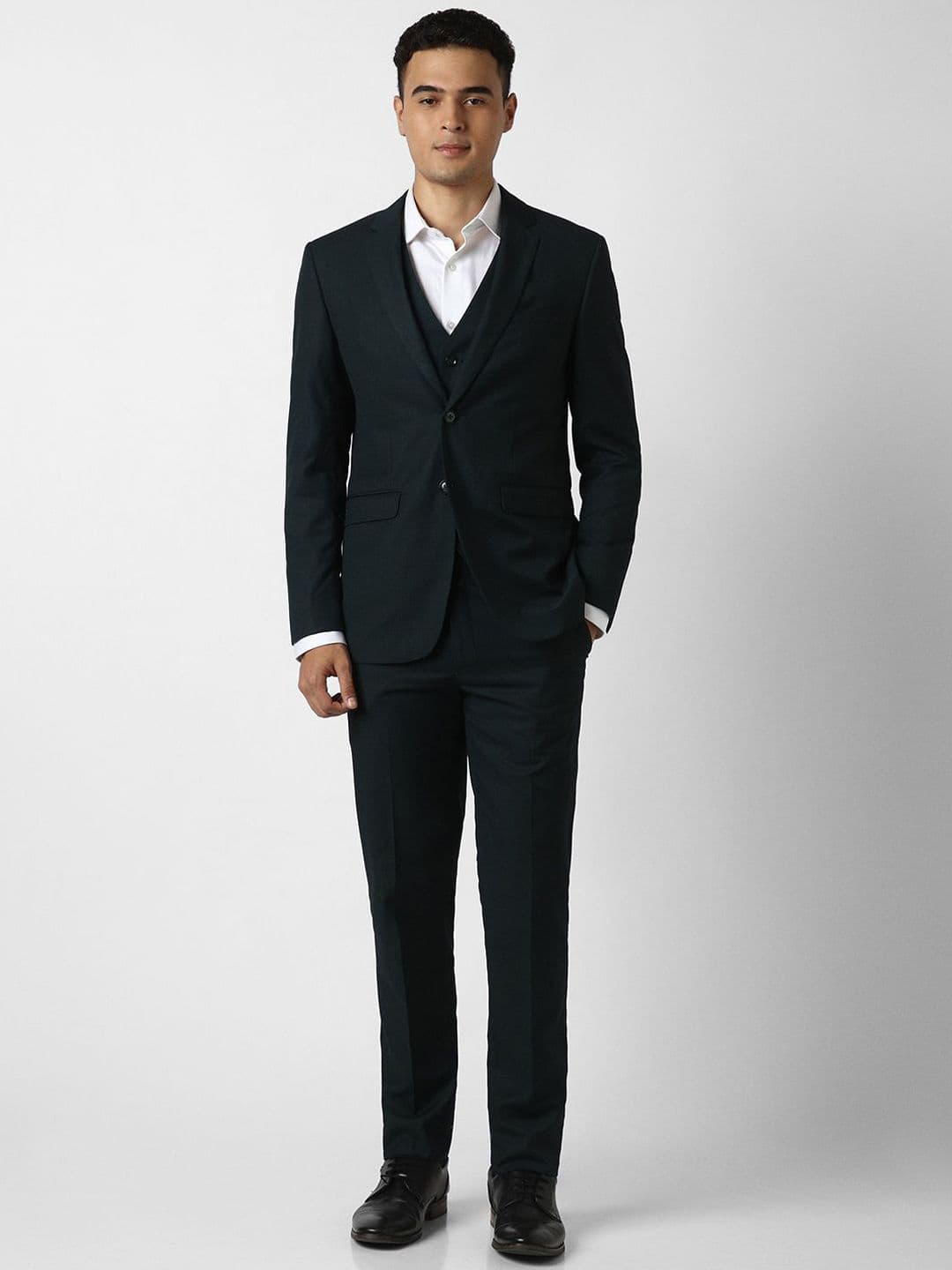 Peter England Elite Louis Philippe Textured Slim-Fit Single-Breasted Two-Piece Formal Suit - view 1