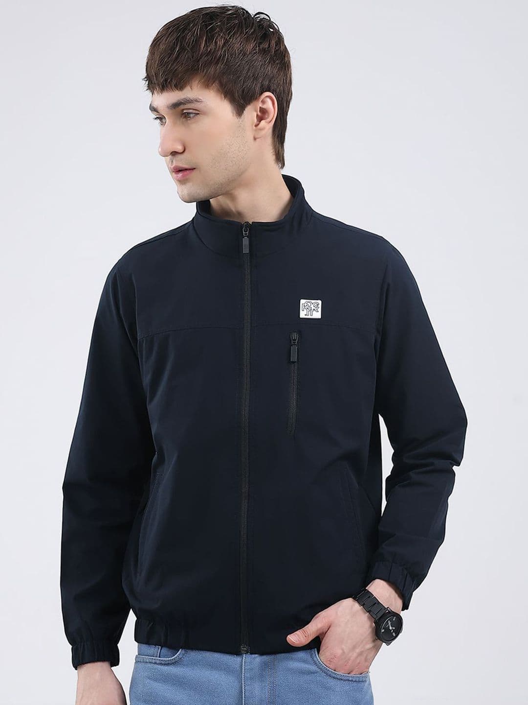 rock.it Mock Collar Long Sleeves Lightweight Bomber Jacket - view 1