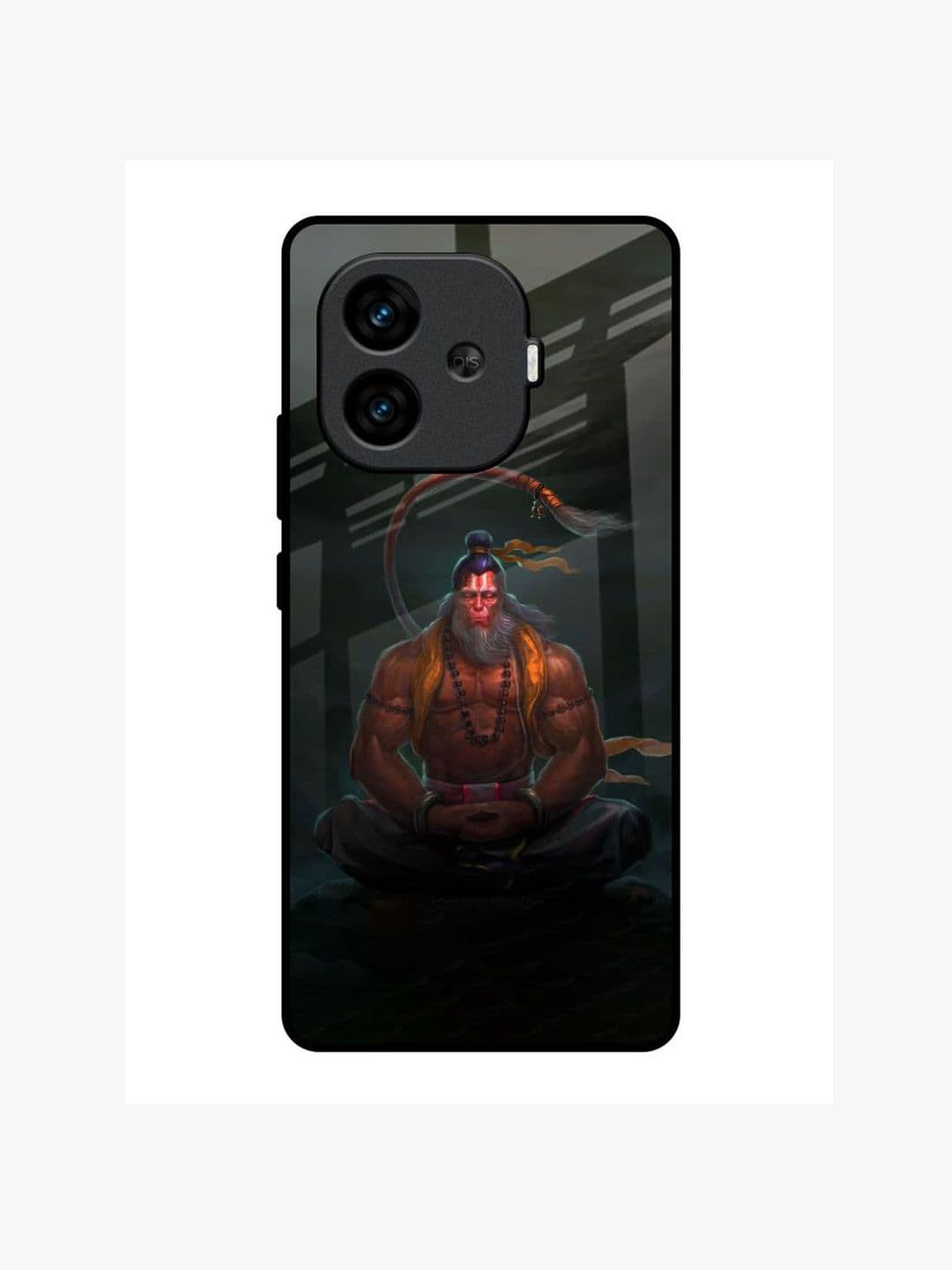 QRIOH Unisex iQOO Neo 10R 5G Lord Hanuman Animated Glass Back Case Mobile Accessories - view 1