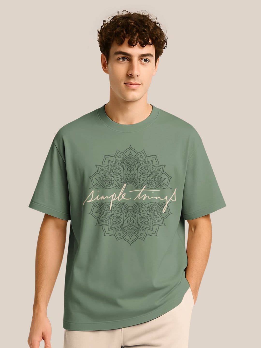BULLMER Men Typography Printed Round Neck Oversized T-shirt - view 1