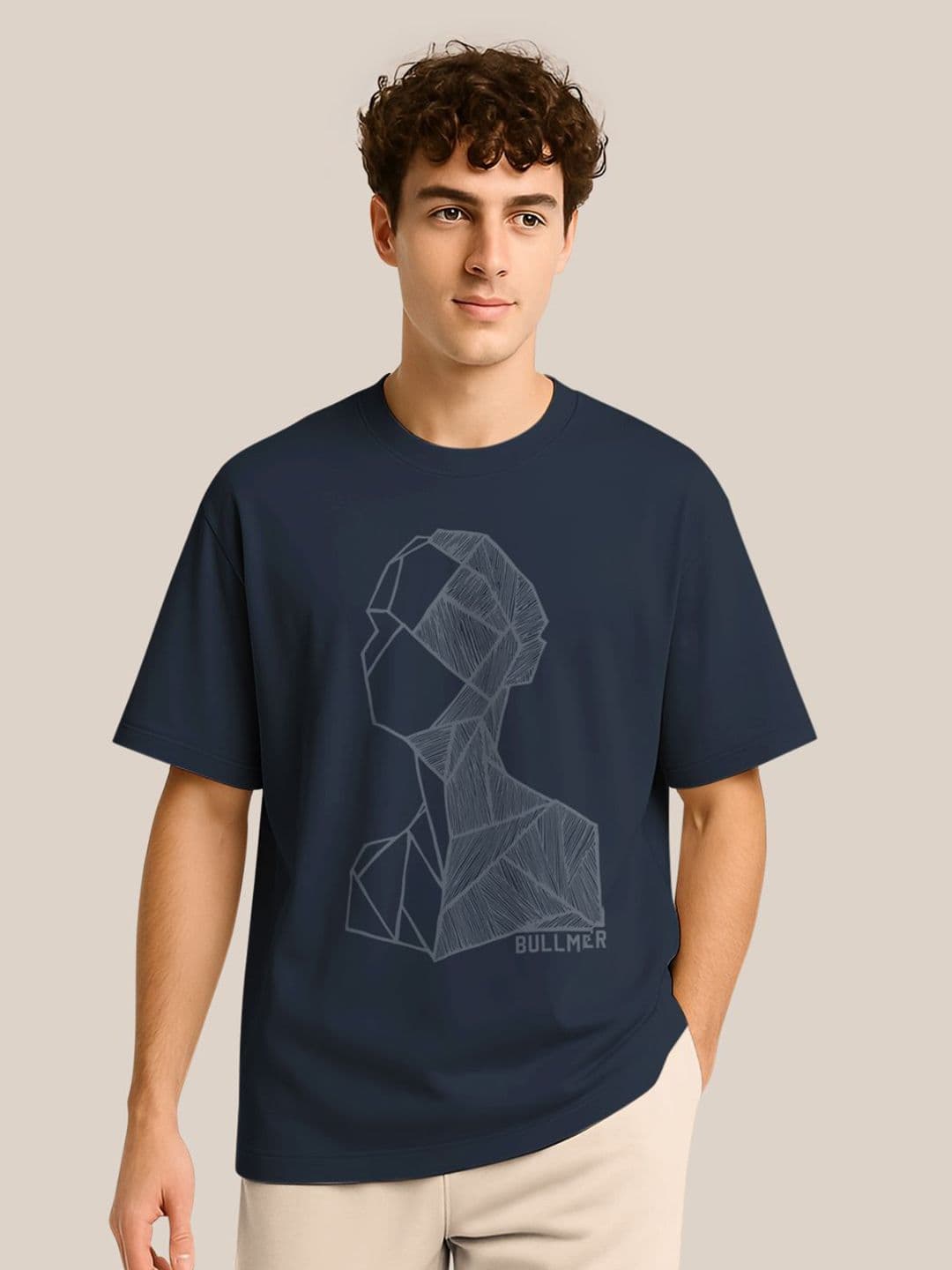 BULLMER Men Graphic Printed Round Neck Oversized T-shirt - view 1