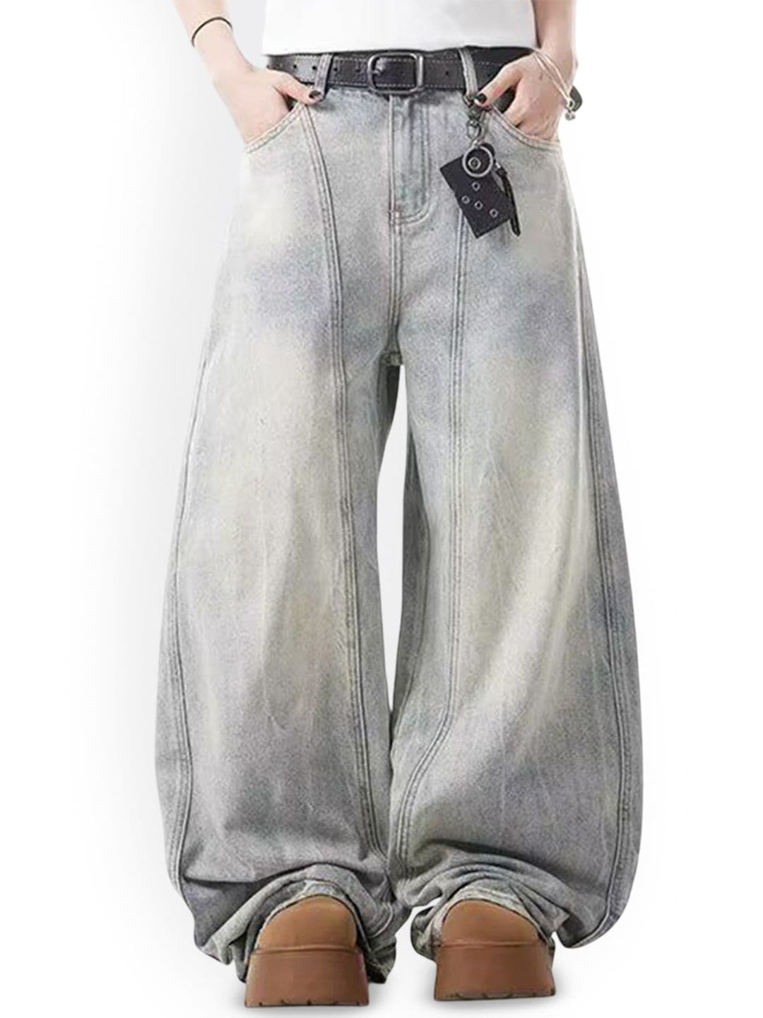 StyleCast x Revolte Men Wide Leg Mid-Rise Heavy Fade Jeans - view 1
