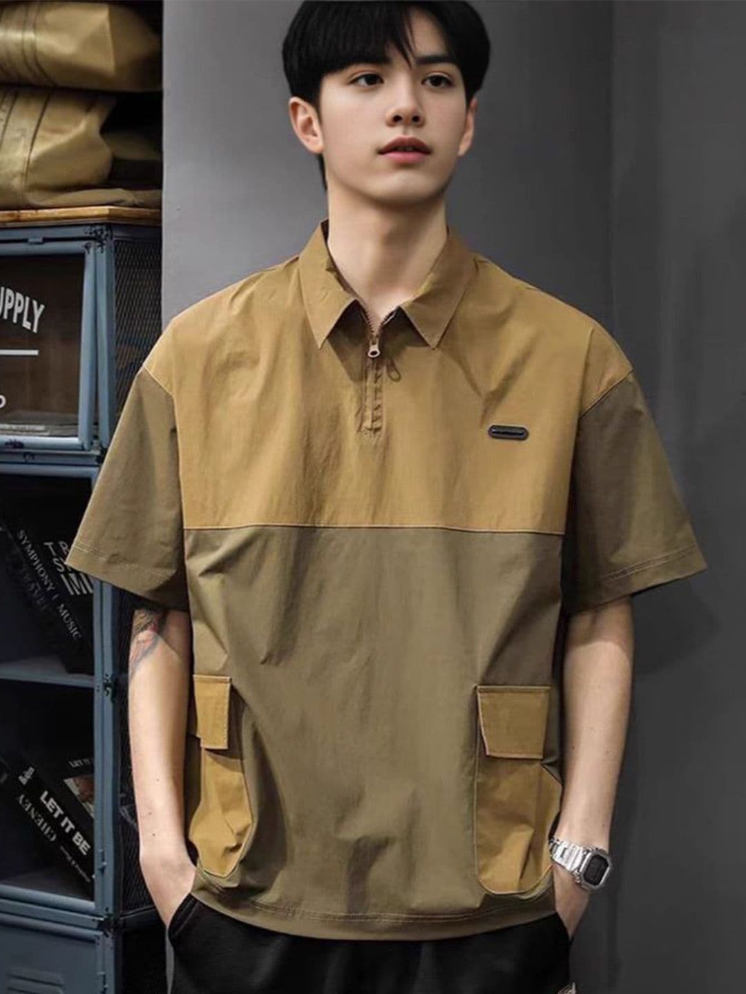 StyleCast x Revolte Men Colourblocked Spread Collar Casual Shirt - view 1