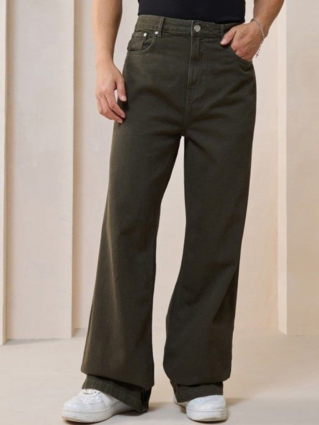 me Queen Men Wide Leg Mid-Rise Pure Cotton Jeans - view 1