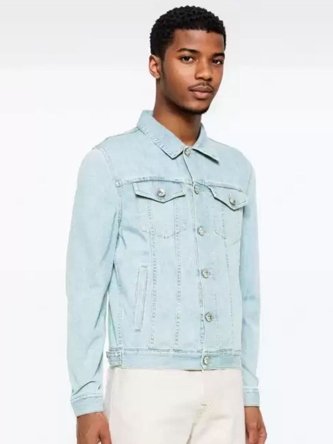 LINARIA Spread Collar Lightweight Denim Jacket - view 1