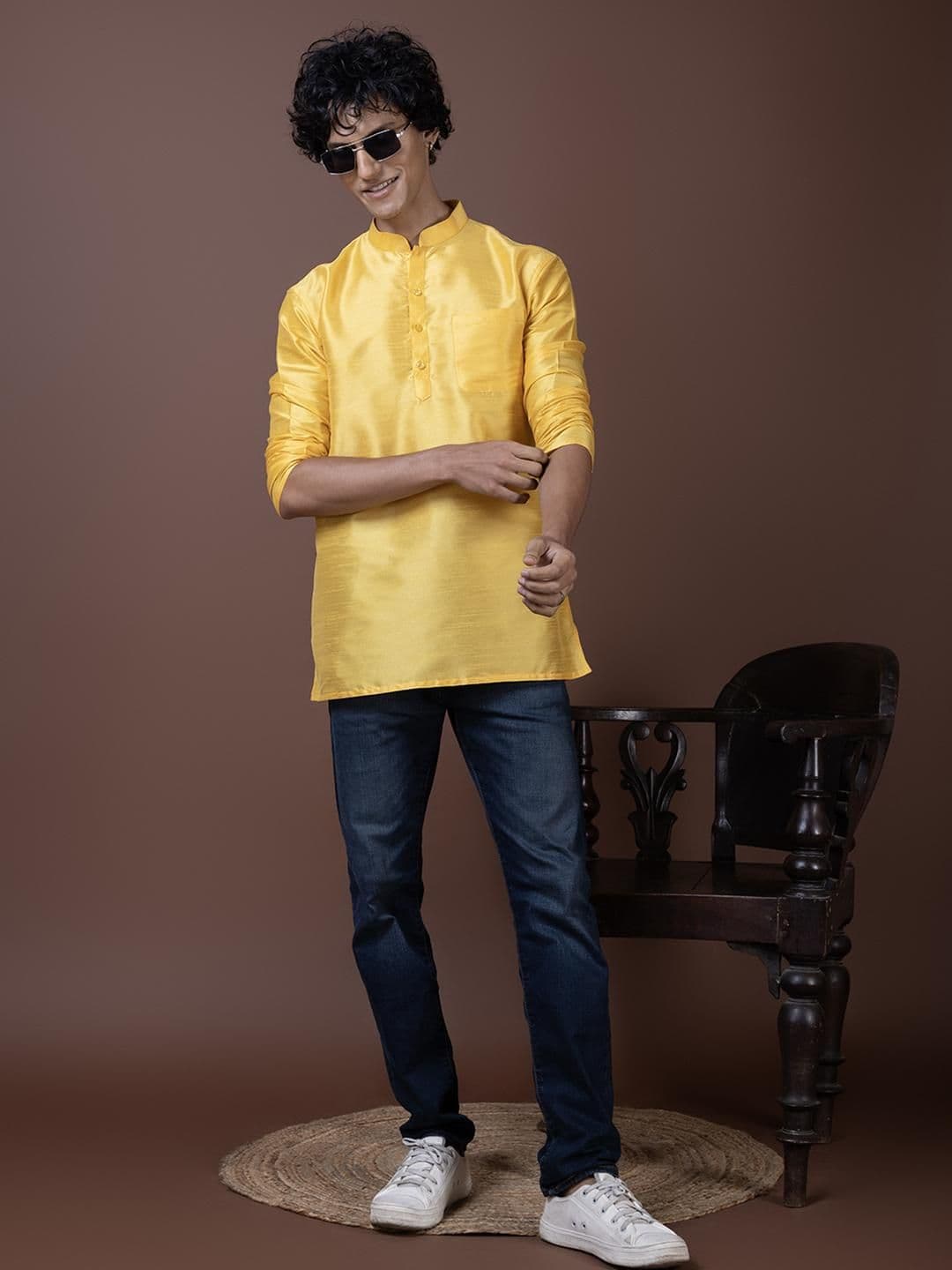 PulseIQ Men Dupion Silk Straight Kurtas - view 1