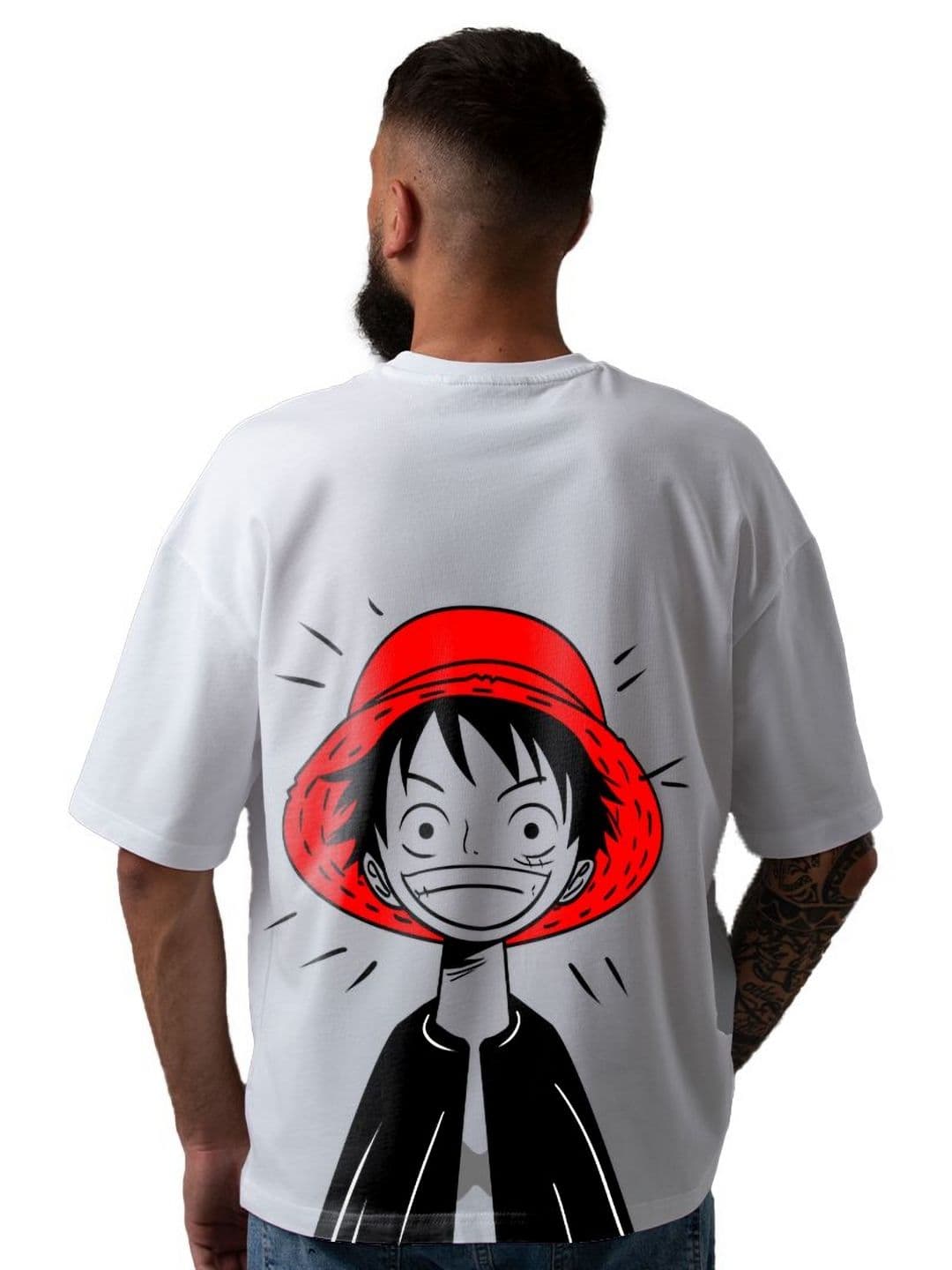 ekchala Unisex One piece Anime Printed Round Neck Pure Cotton Oversized T-shirt - view 1