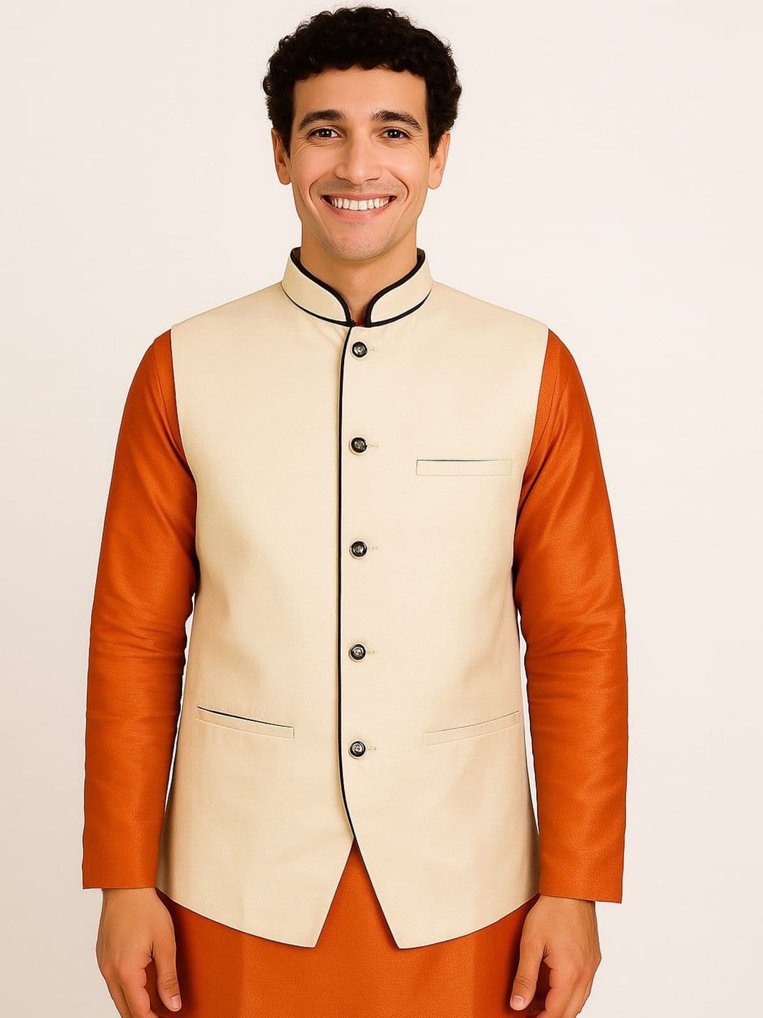 BAESD Mandarin Collar Nehru Jacket - view 1
