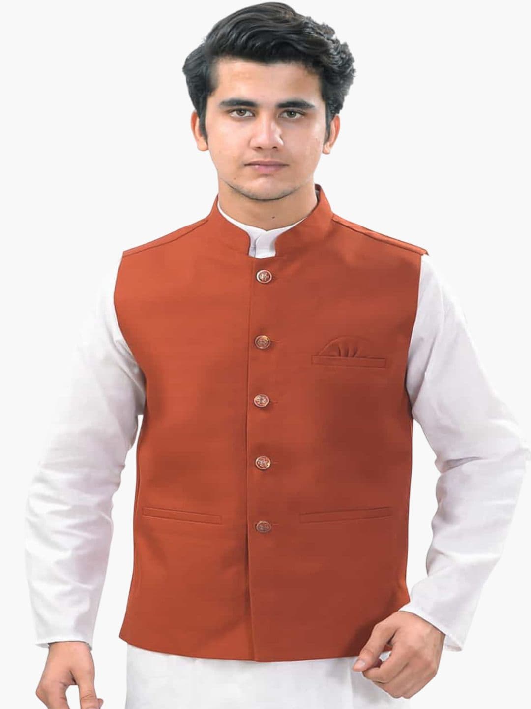 BuaGi Collection Mandarin Collar Woven Nehru Jackets - view 1