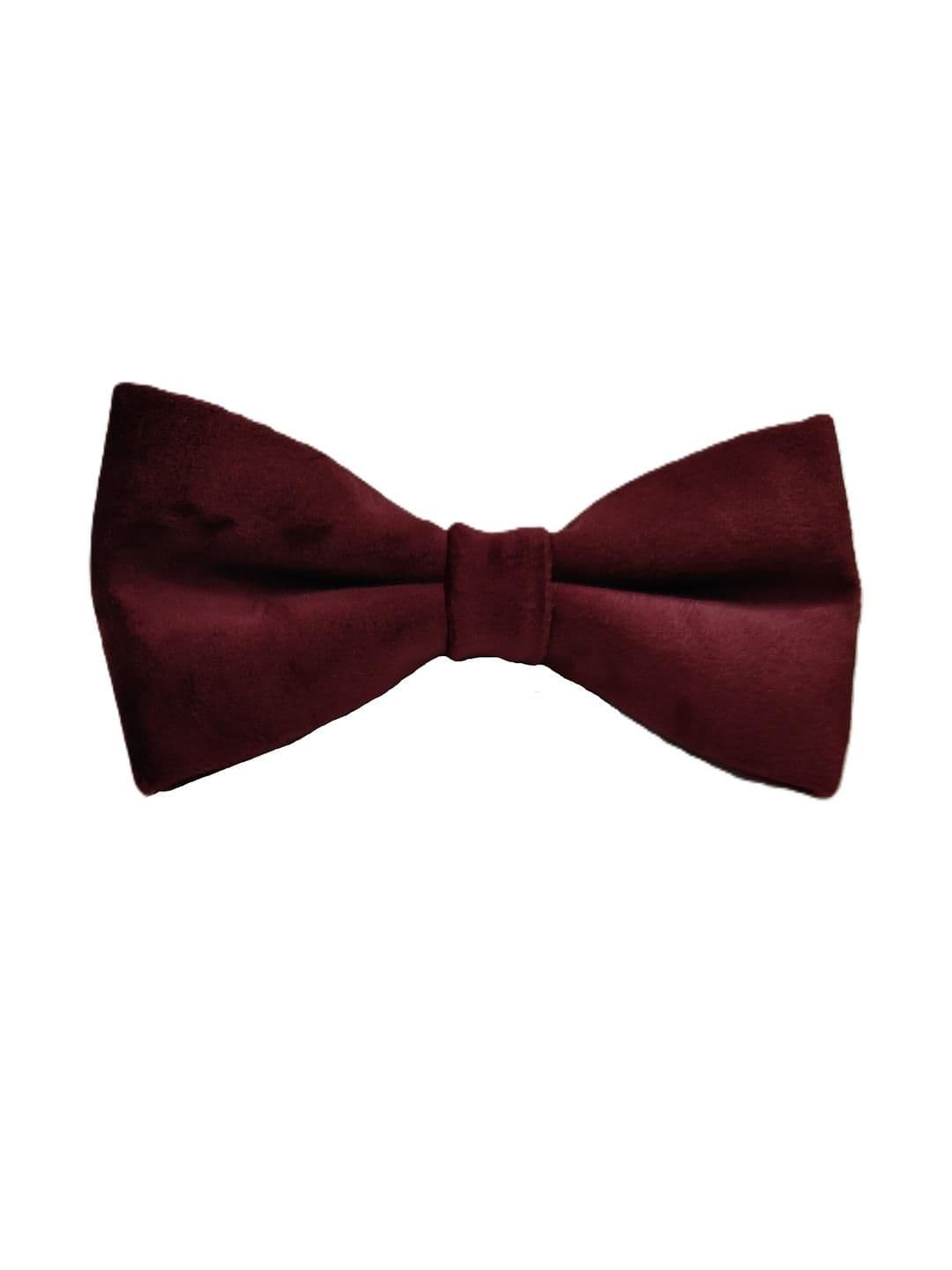 VOICI Maroon Microfiber Solid Bow Tie - view 1