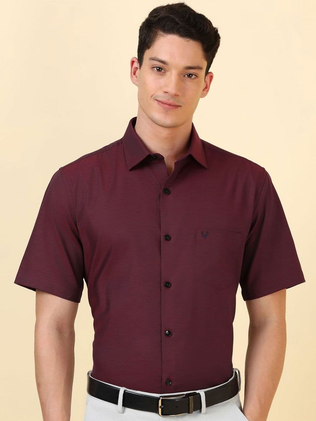 Allen Solly Men Solid Spread Collar Pure Cotton Formal Shirt - view 1
