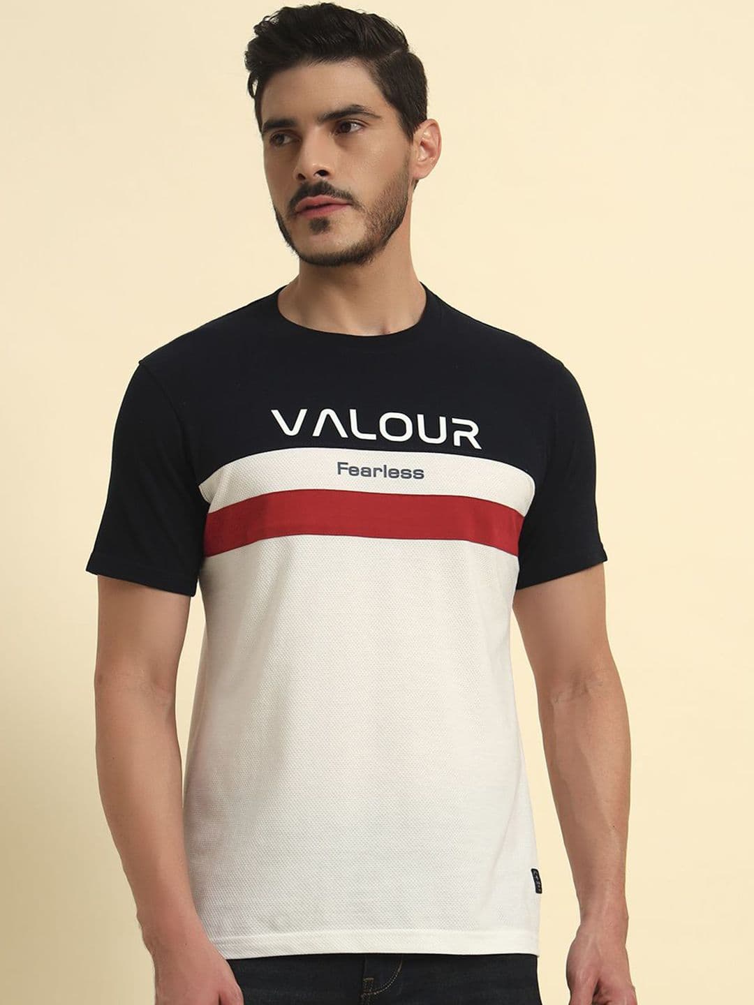 Cantabil Men Typography Printed Round Neck Cotton T-shirt - view 1