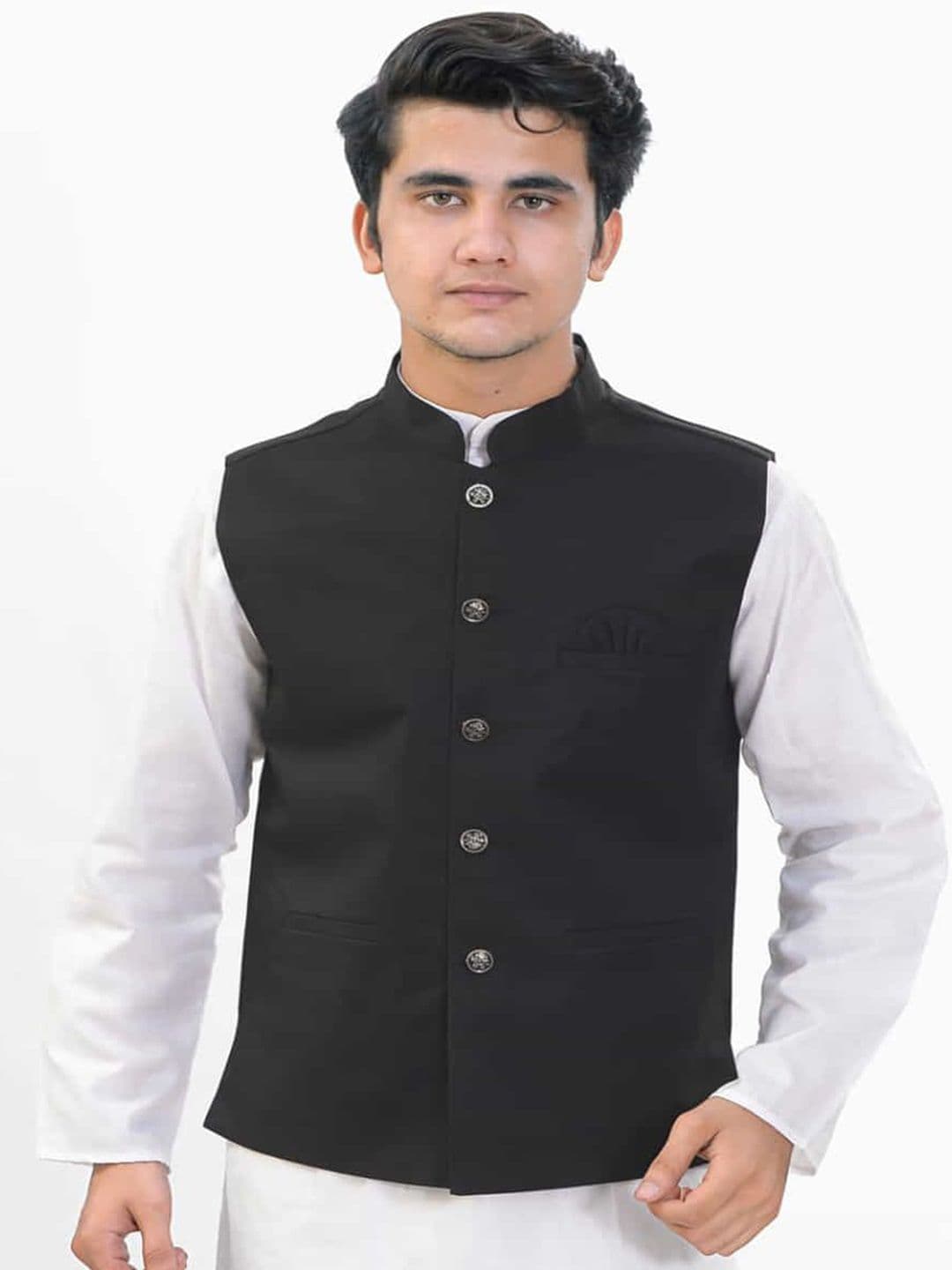 BuaGi Collection Mandarin Collar Woven Nehru Jackets - view 1