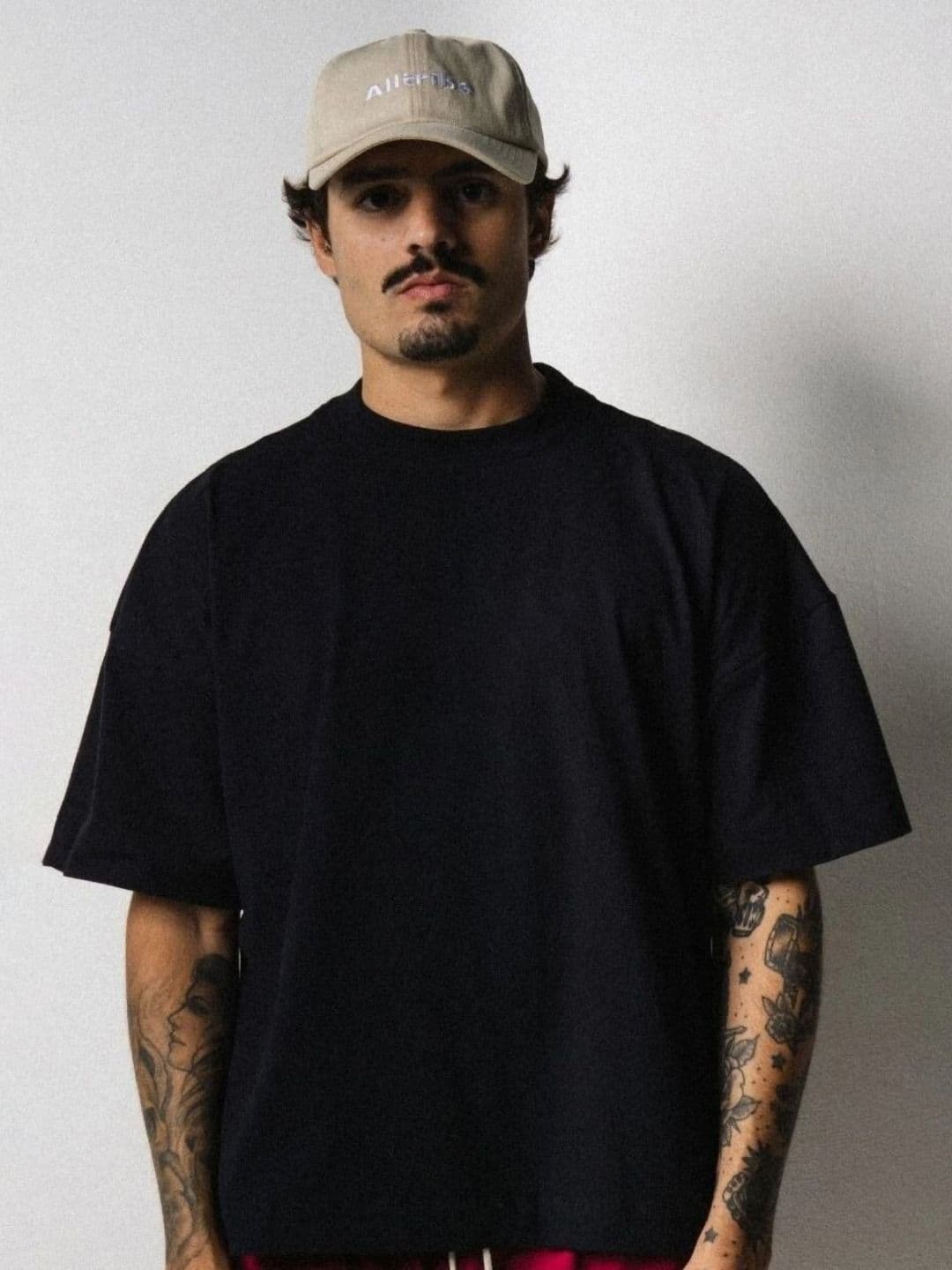 SMAN Men Solid Round Neck Cotton Oversized T-shirt - view 1