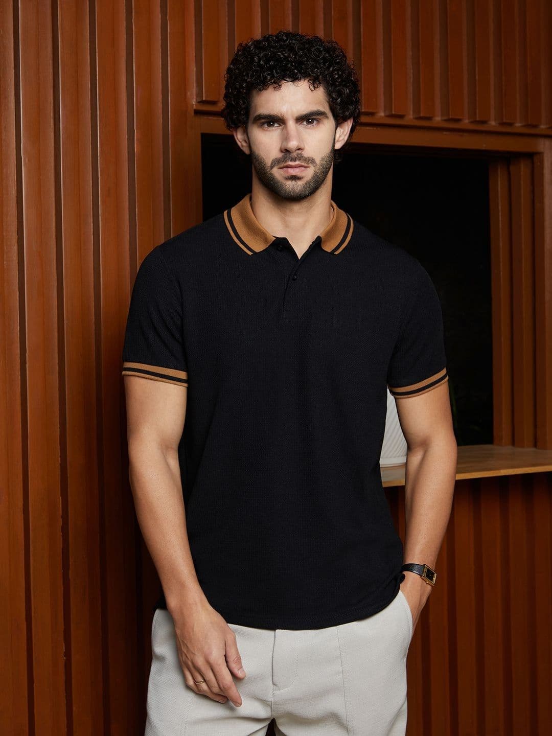 CAHOOT Men Solid Polo Collar Cotton T-shirt - view 1
