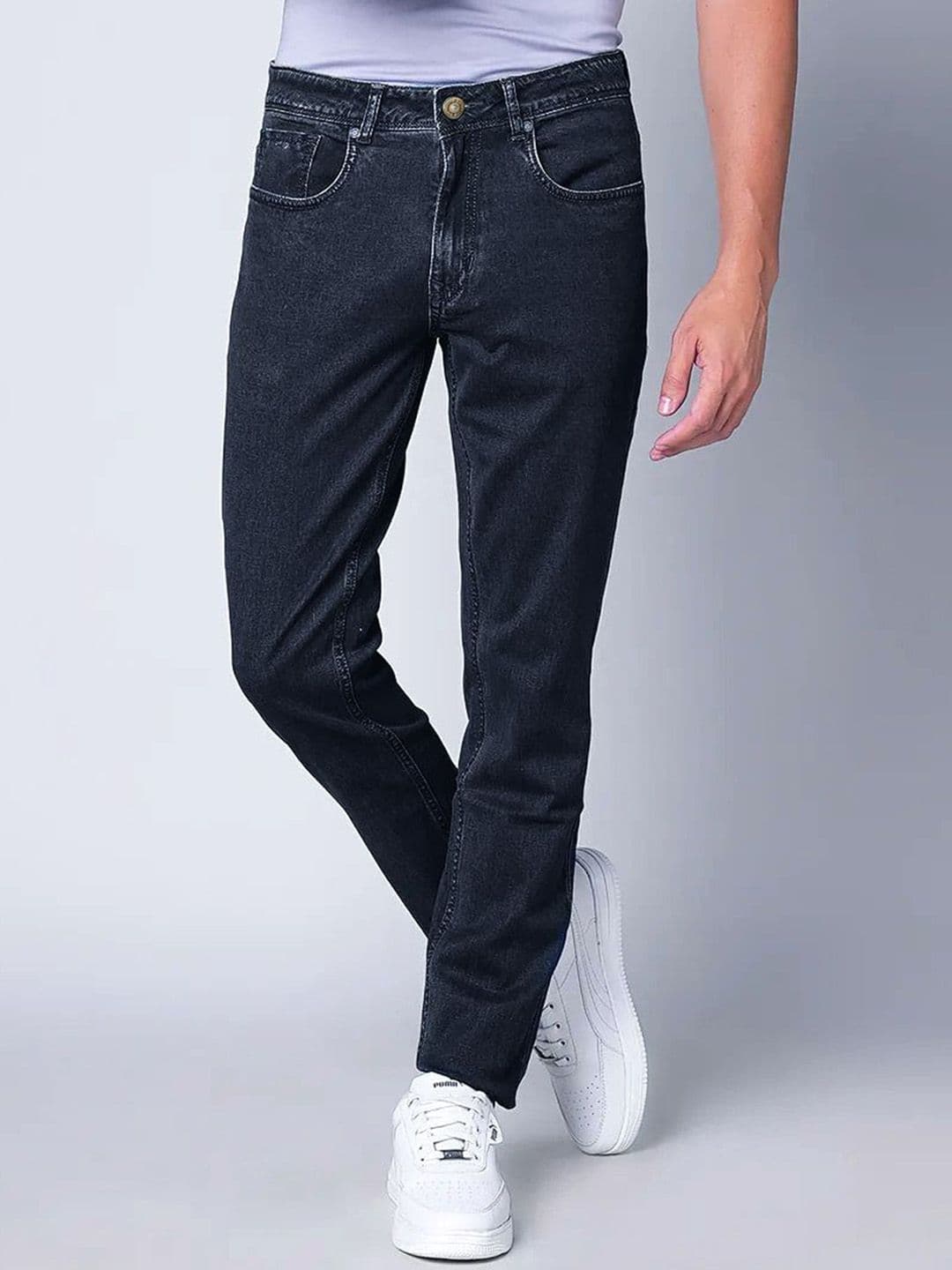 fineblu Men Slim Fit Mid-Rise Stretchable Jeans - view 1