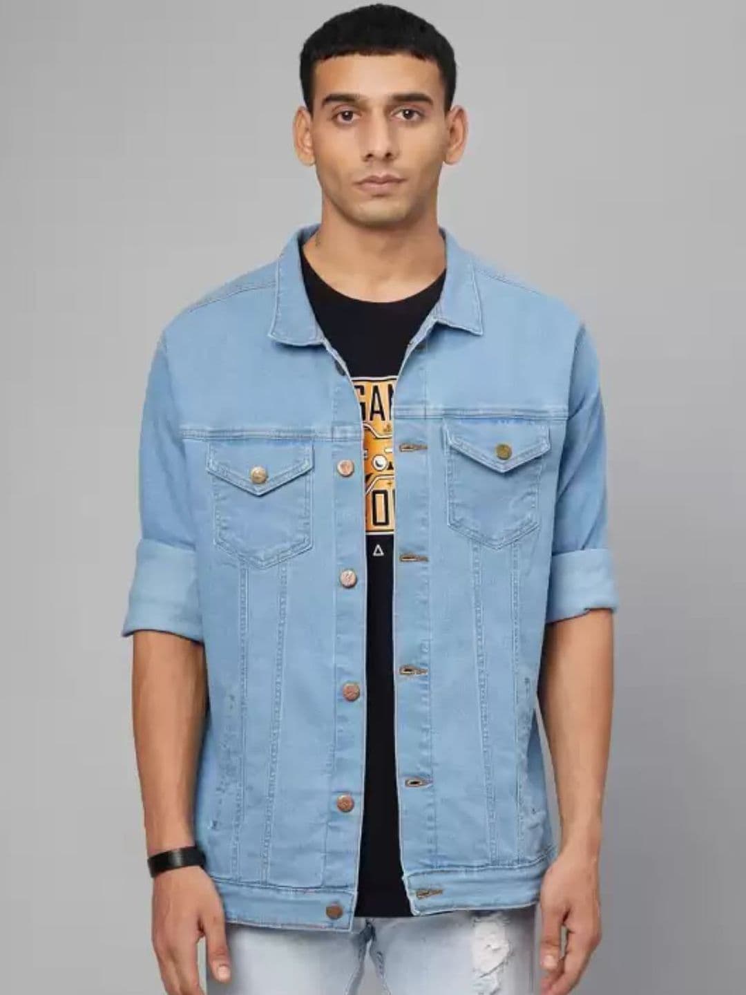 LINARIA Lightweight Spread Collar Denim Jacket - view 1