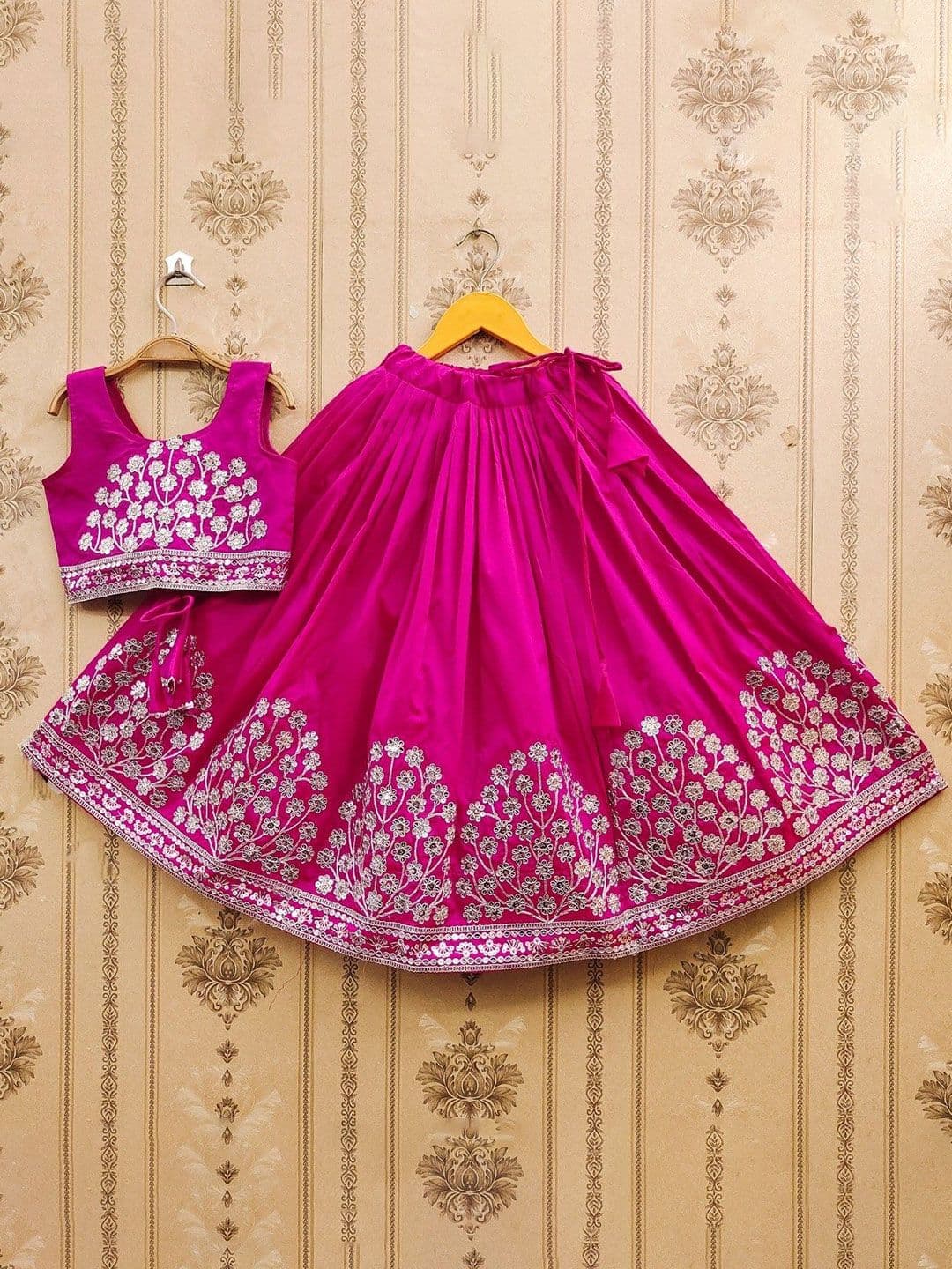 BAESD Girls Floral Embroidered Zari Ready to Wear Lehenga & Choli - view 1