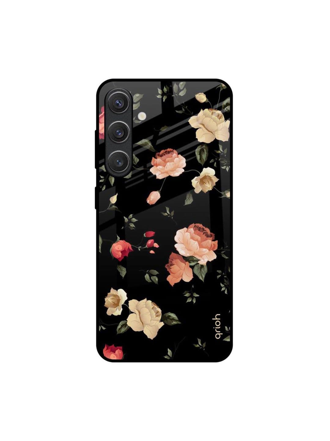 QRIOH Floral Printed Lightweight Silicone Samsung Galaxy S25 5G Glass Back Case - view 1