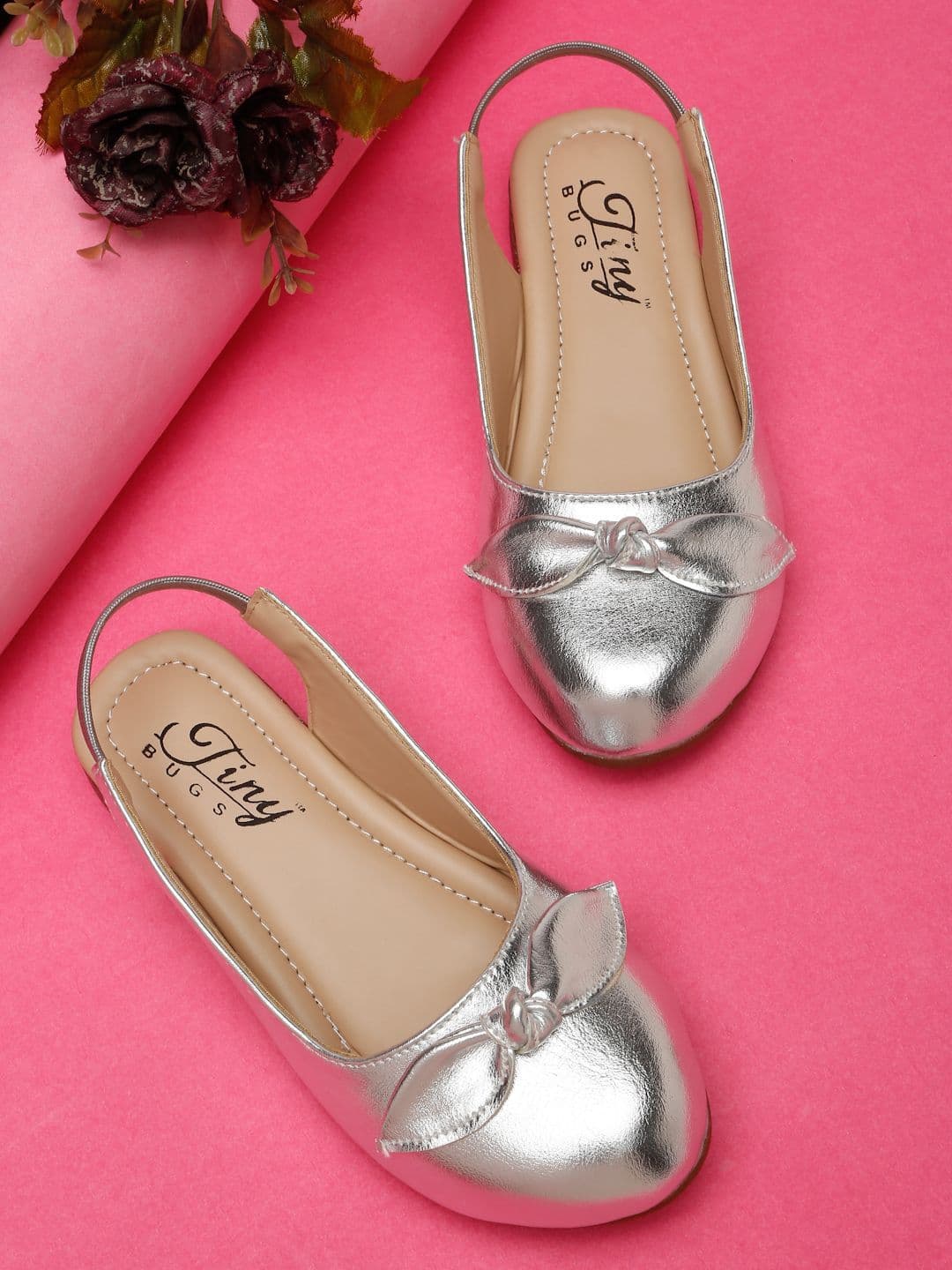 Tiny Bugs Girls Party Mules with Bows Flats - view 1