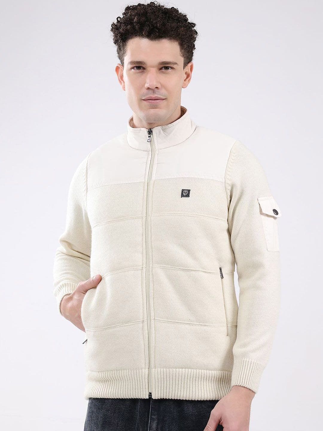 Monte Carlo Men Solid Mock Collar Lightweight Padded Jacket - view 1