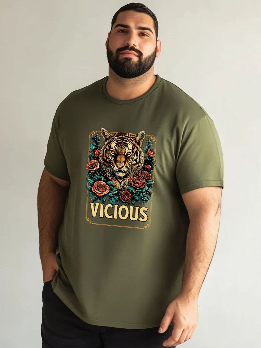 Toodle Plus Size Men Printed Cotton Regular Fit T-shirt - view 1