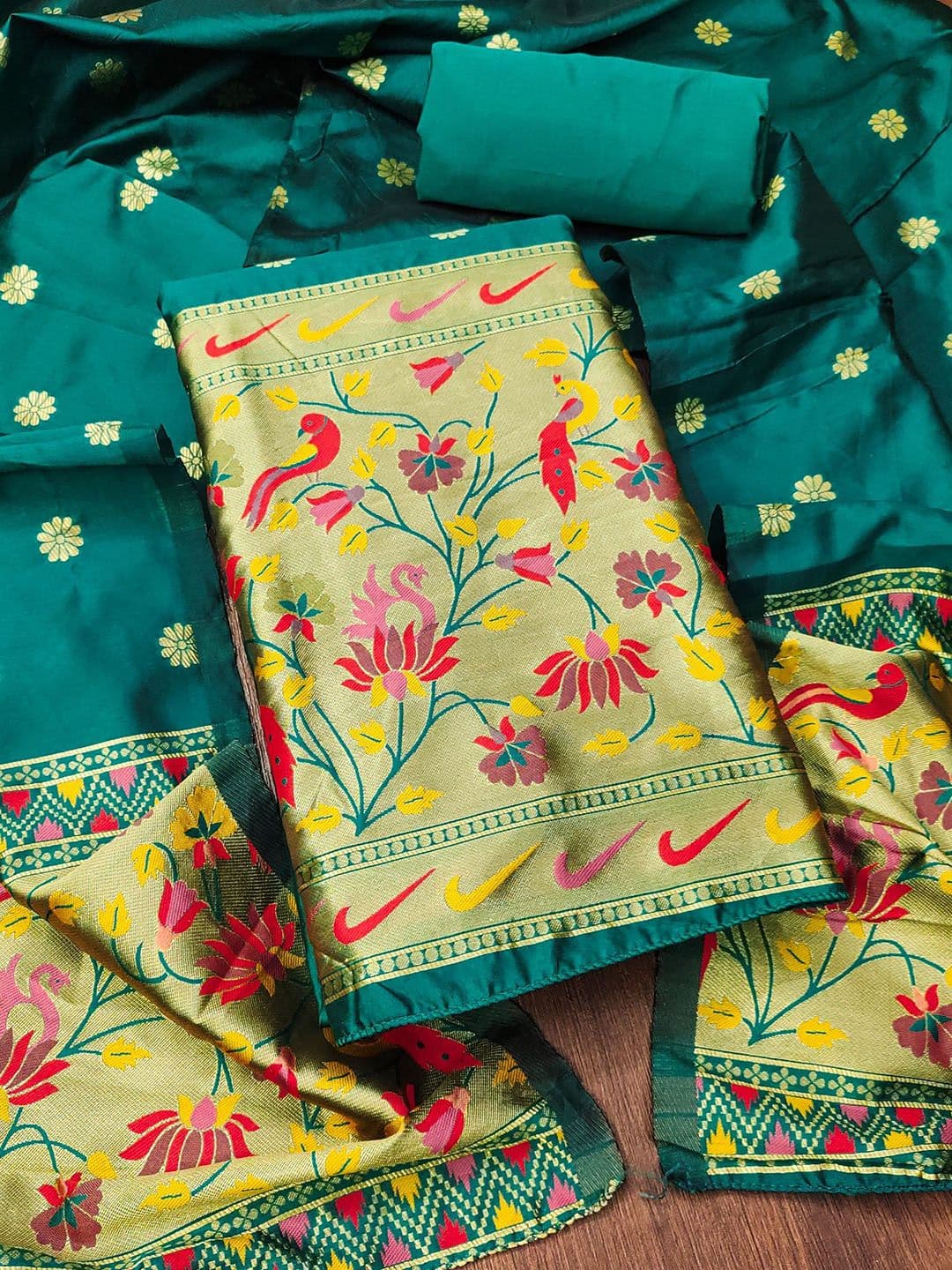 Rangtulika Ethnics Floral Woven Design Unstitched Dress Material - view 1