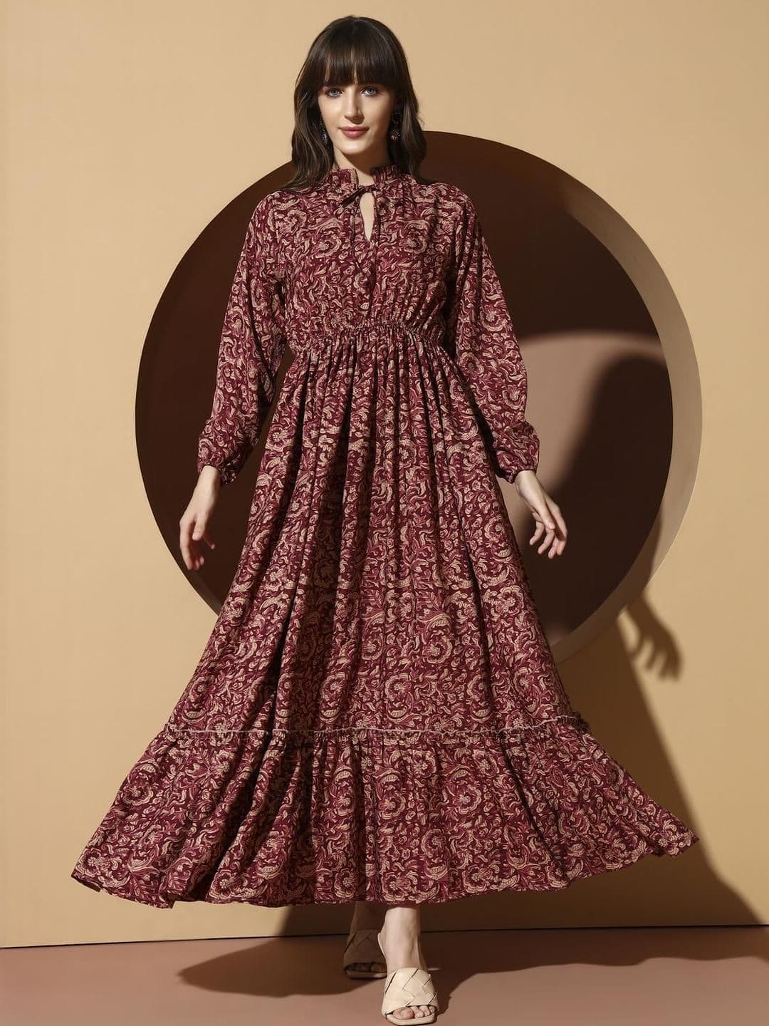 ZWERLON Floral Print Applique A-Line Maxi Dress - view 1