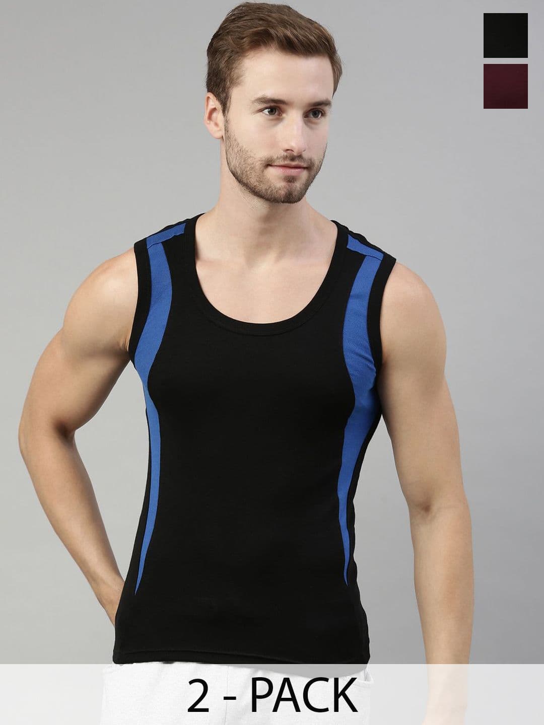 Dixcy Scott Originals DIXCY SCOTT Men Pack of 2 Combed Cotton Slim Fit Gym Vest - view 1