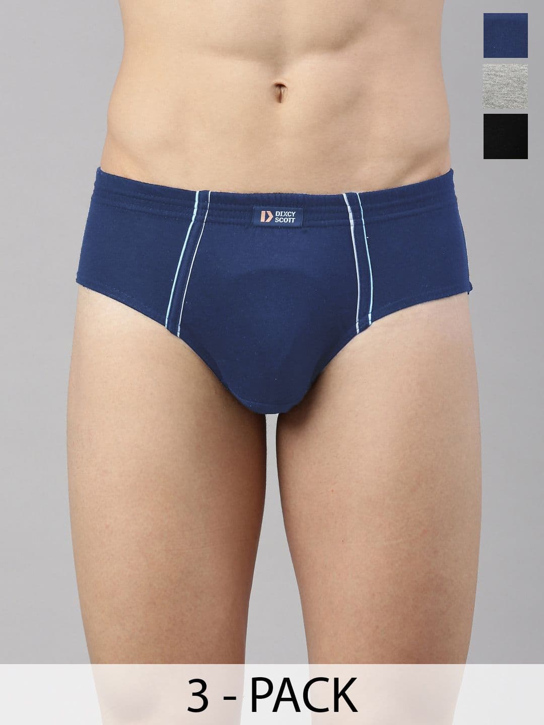 Dixcy Scott Originals Men Pack of 3 Combed Cotton Sweat Absorbent Waistband Brief - view 1