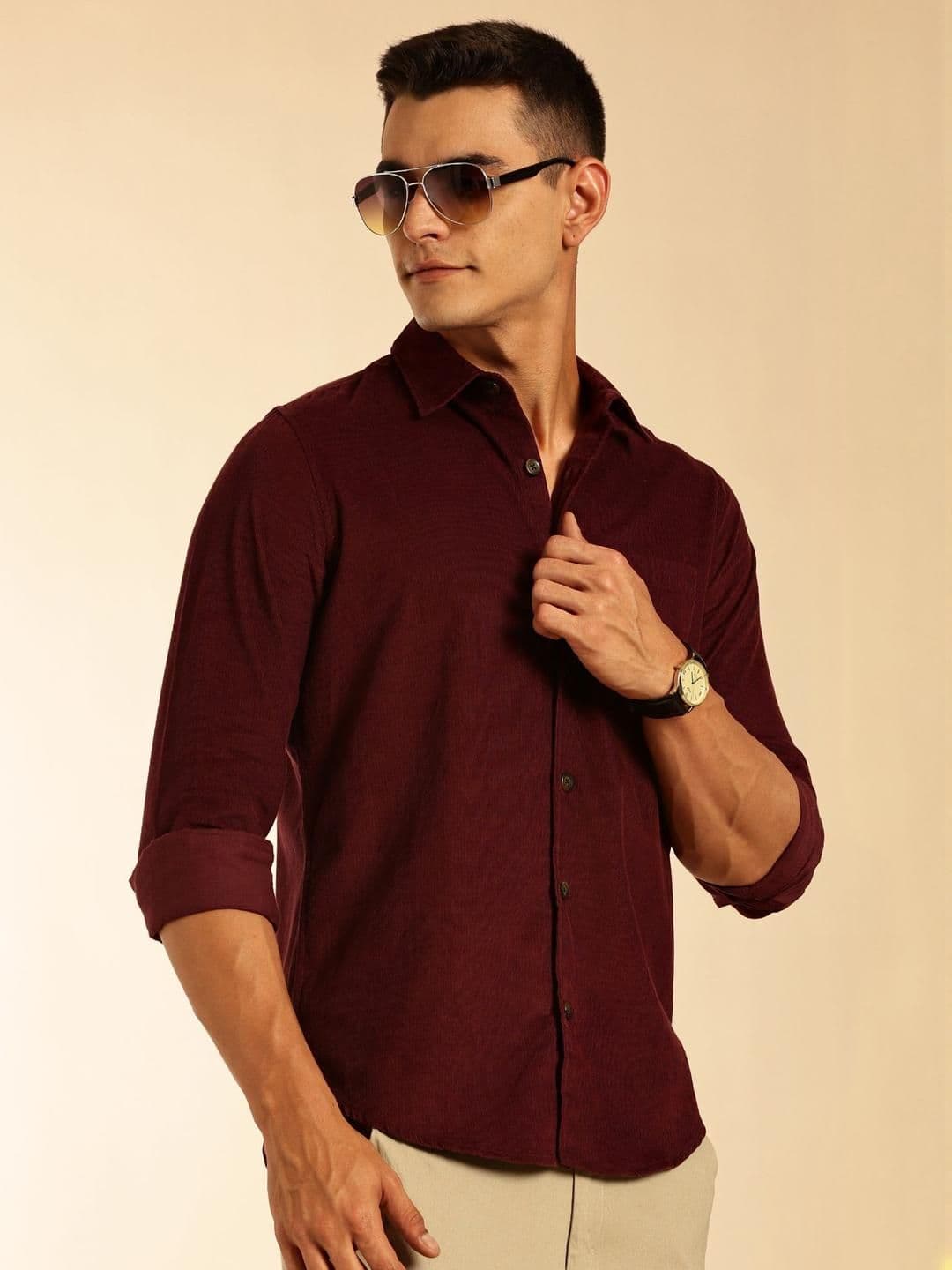 Thomas Scott Premium Slim Fit Corduroy Casual Shirt - view 1