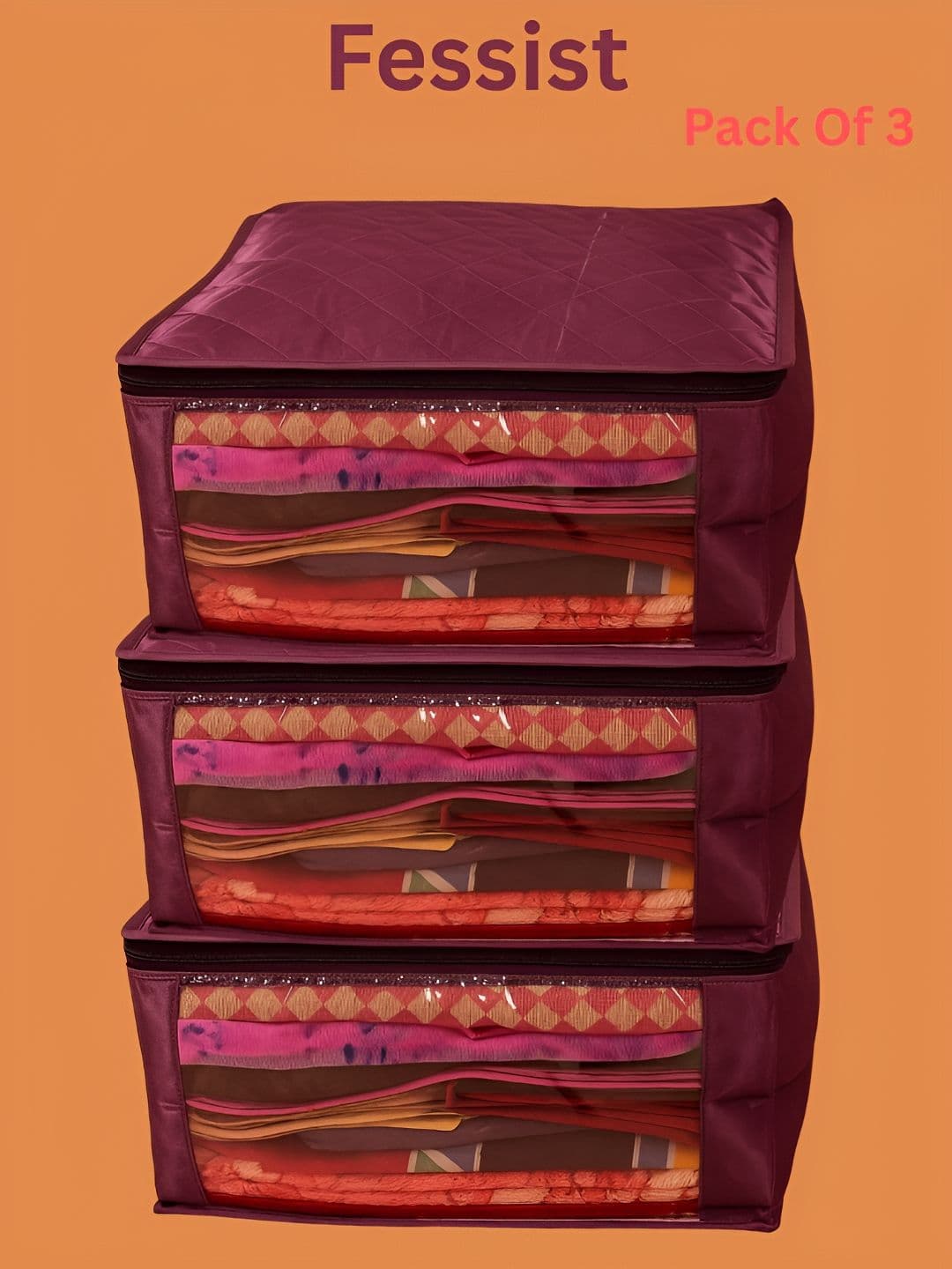 Fessist Set of 3 Regular Saree Cover Organiser - view 1