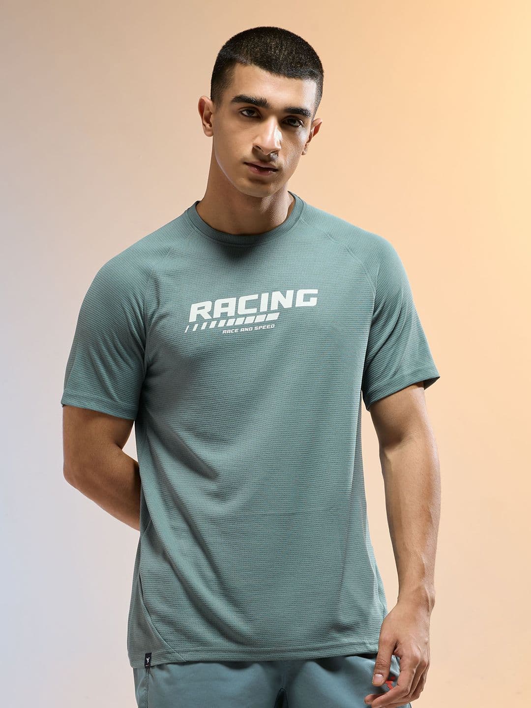 Technosport Typography Printed Round Neck Anti Static Technocool+ Slim Fit T-Shirt - view 1