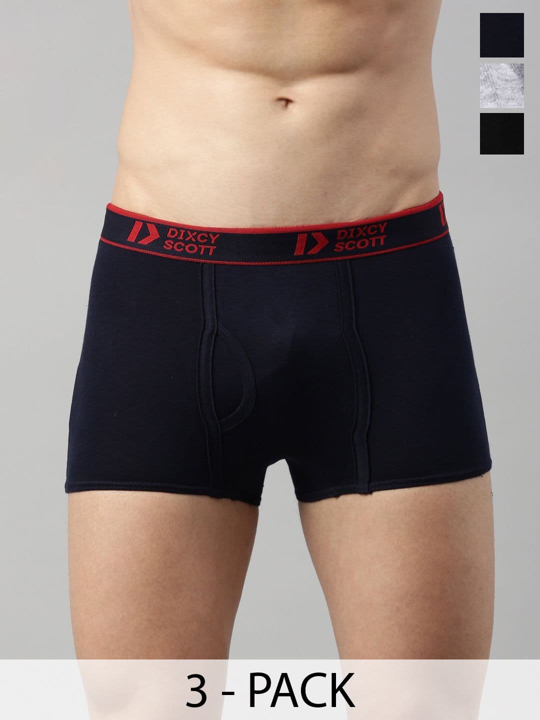 Dixcy Scott Originals Swish Men Pack of 3 Combed Cotton Breathable No Ride Up Grip Trunks - view 1