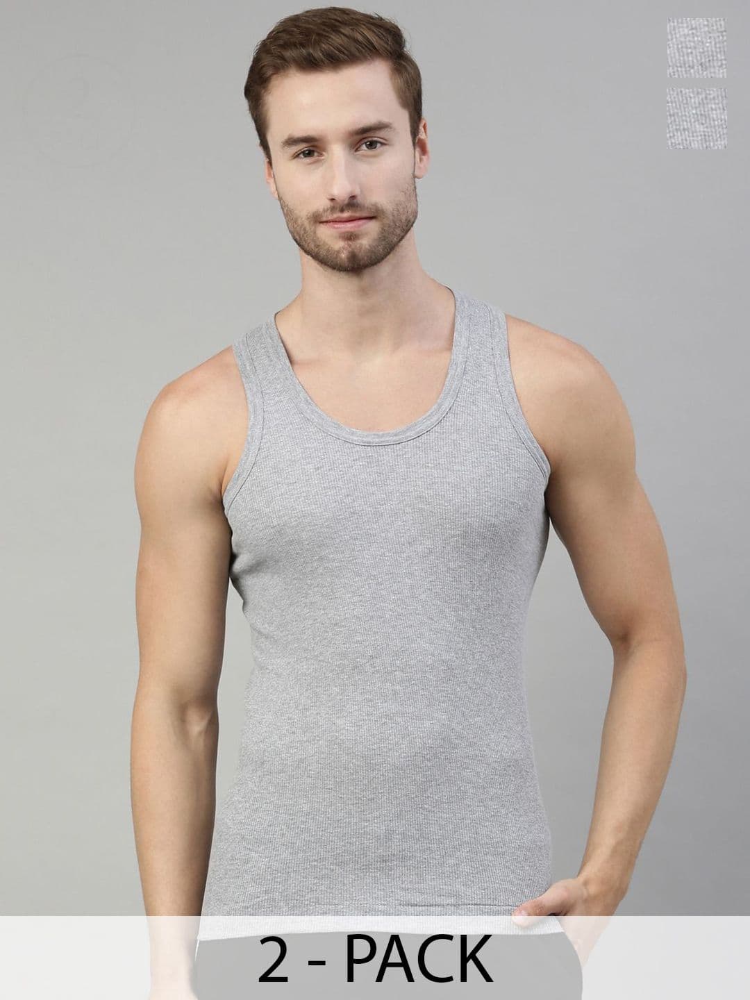 Dixcy Scott Originals Victor Durby Men Pack of 2 Combed Cotton No Peep Neckline Vest - view 1