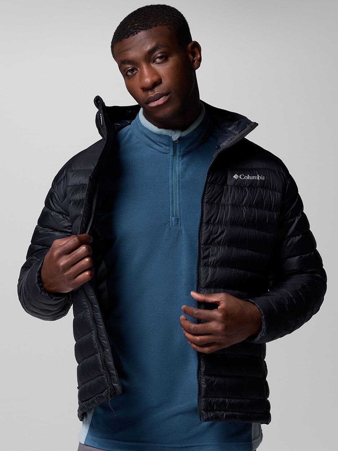 Columbia Men Hooded Solid Lightweight Casual Puffer Jacket - view 1