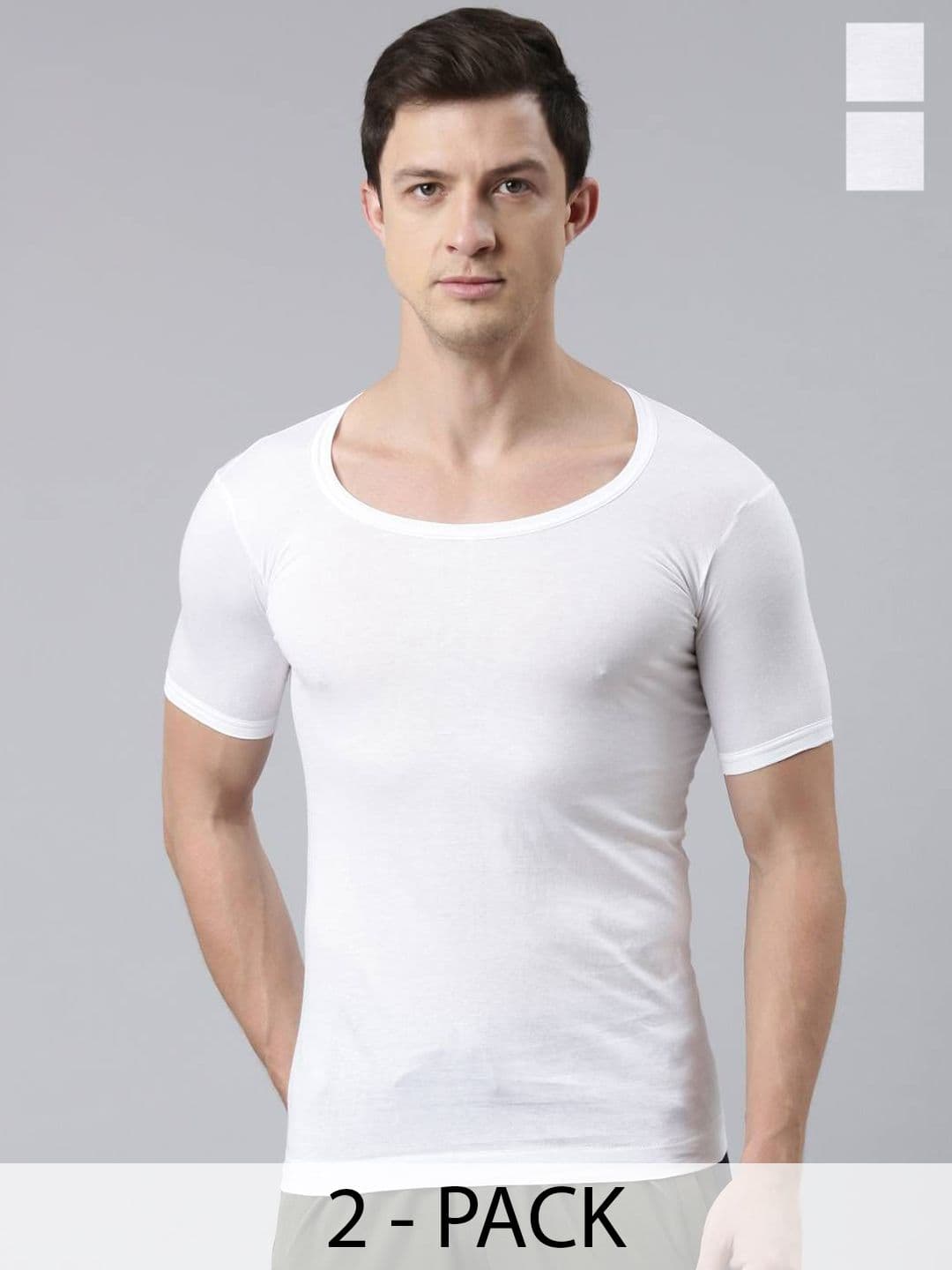 Dixcy Scott Originals 2-Pcs Pure Combed Cotton Basic Vests Dso-Clasz Vest Rns - view 1