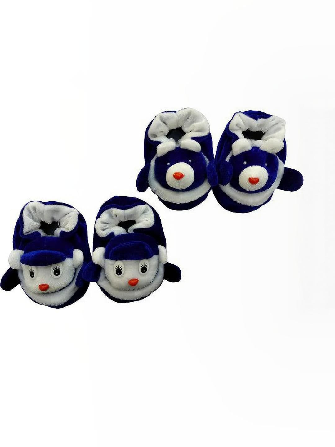 LMN CHILD CARE Pack Of 2 Kids Blue Cartoon Character Cotton Booties - view 1