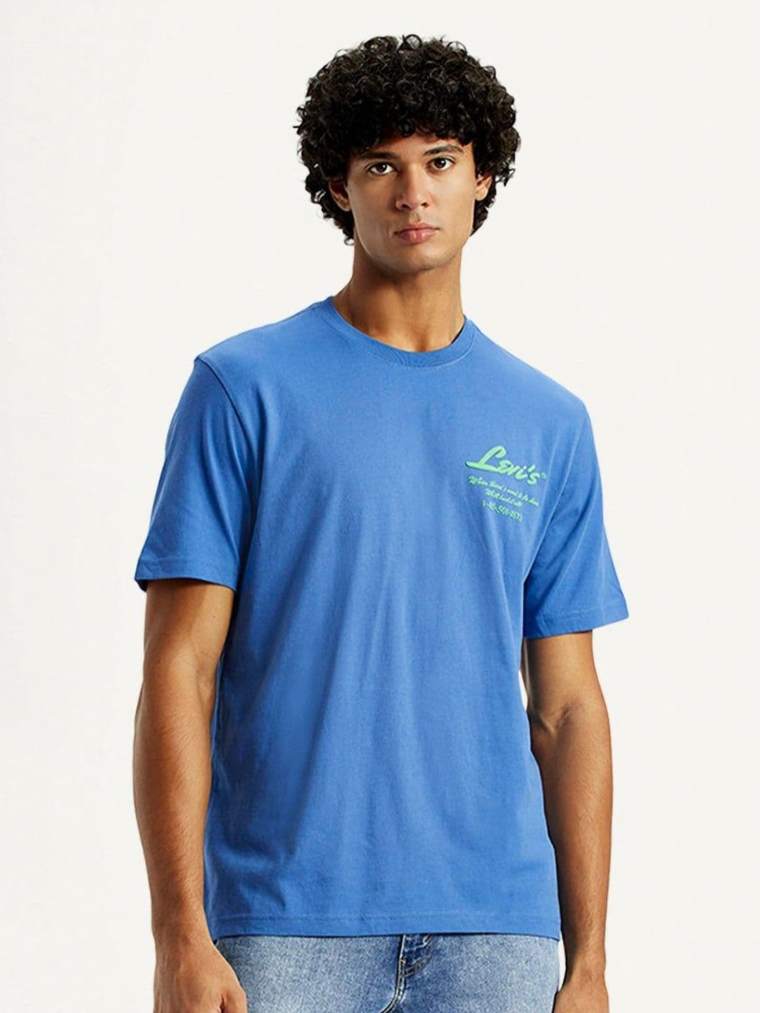 Levis Men Typography Printed Round Neck Pure Cotton T-shirt - view 1