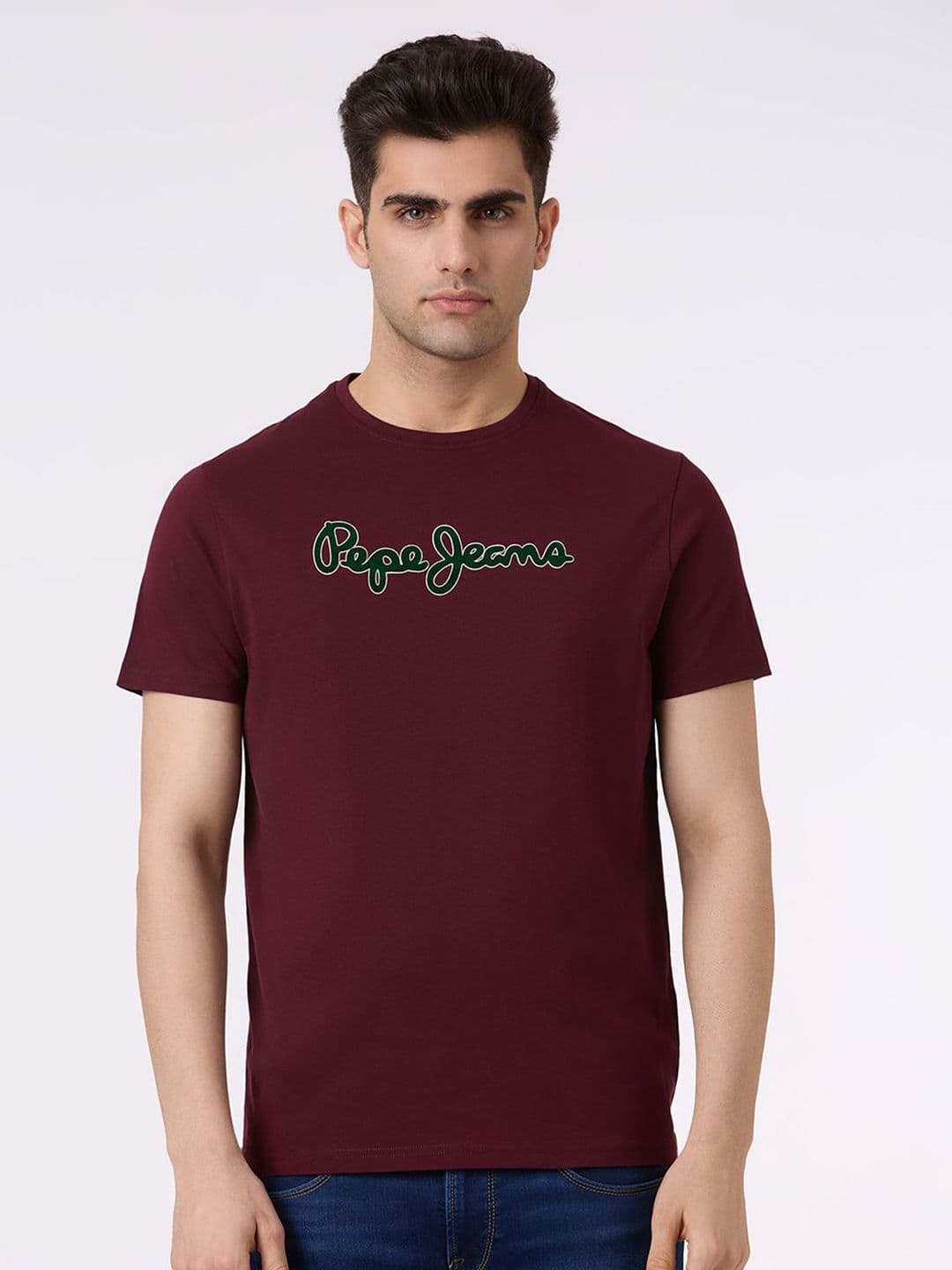 Pepe Jeans Brand Logo Printed Pure Cotton Slim Fit T-shirt - view 1