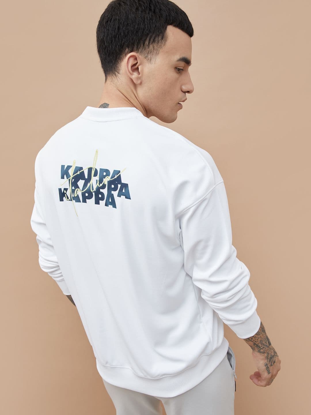 Kappa Men Brand Logo Printed Round Neck Cotton Sweatshirt - view 1
