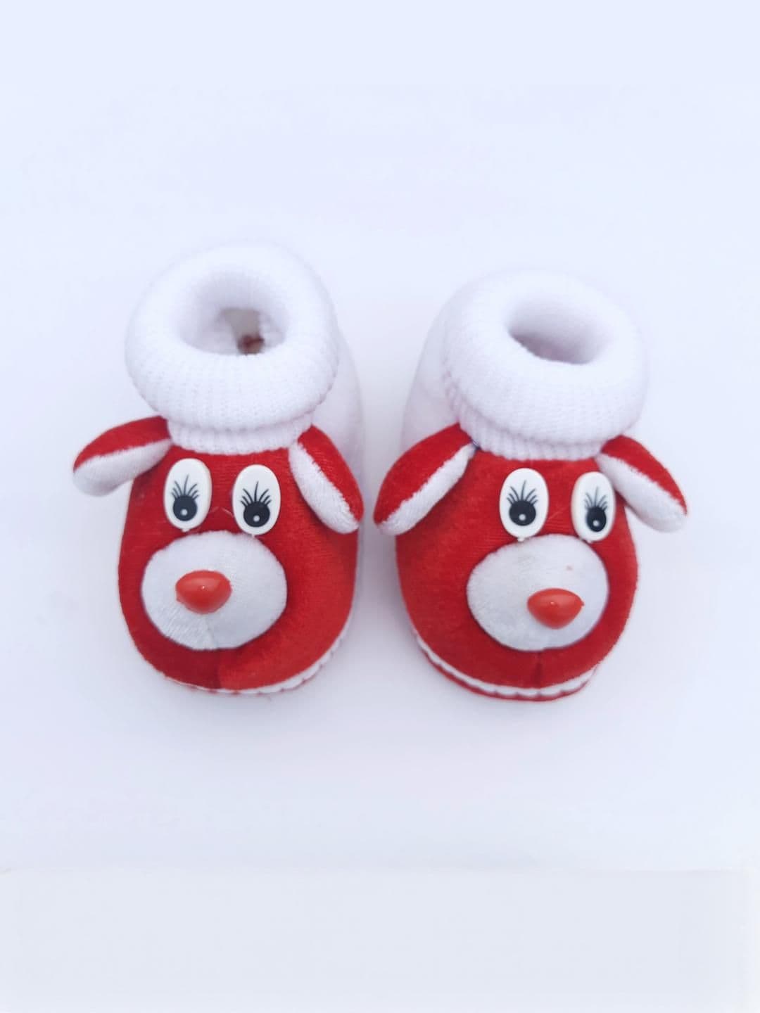 LMN CHILD CARE Kids Red Cotton Booties - view 1