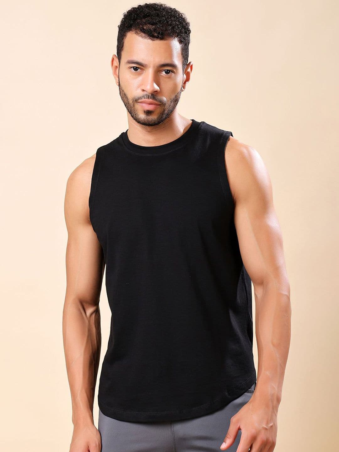 Friskers Round Neck Pure Cotton Gym Vest 170725AE-01 - view 1