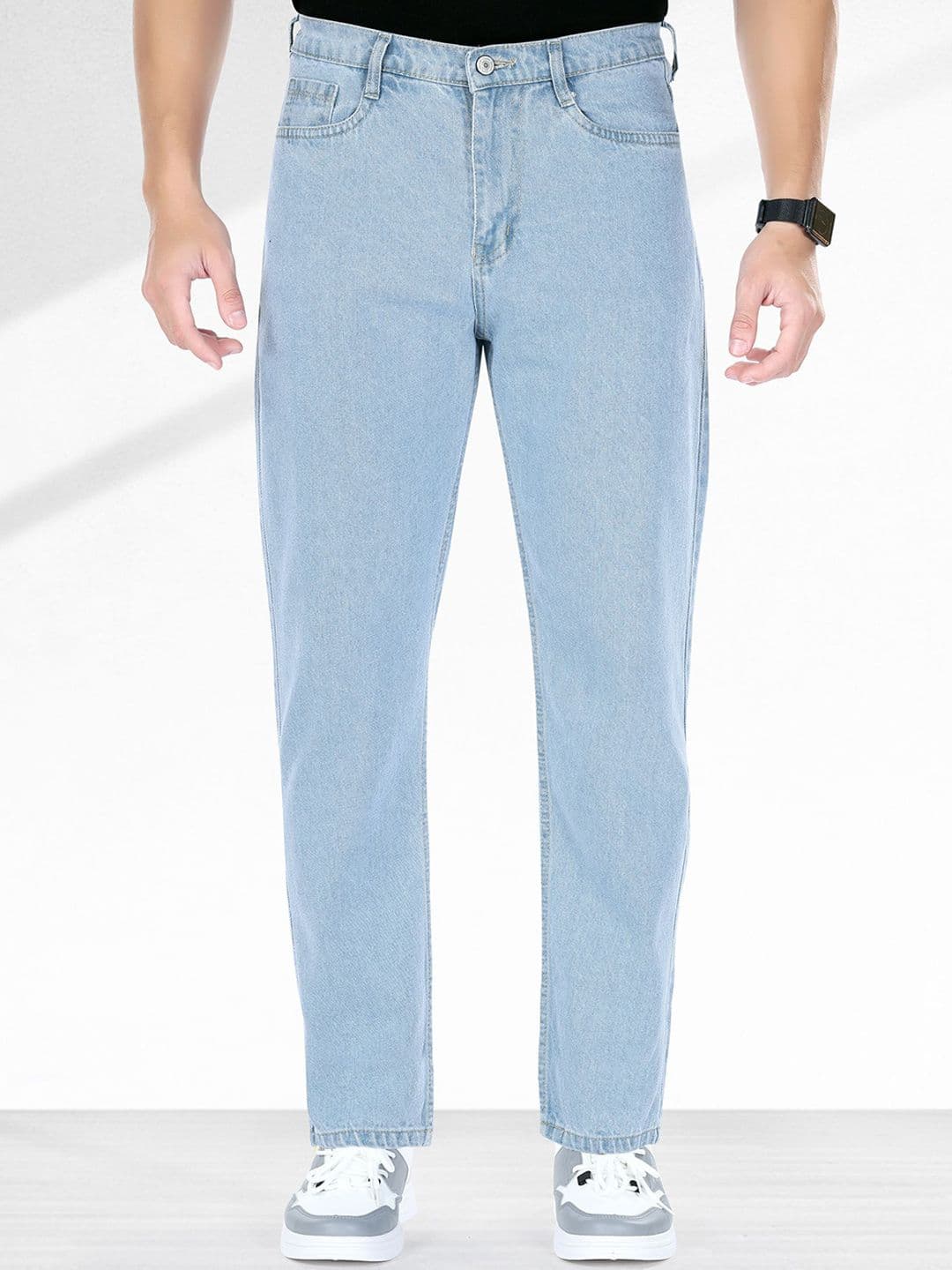 me Queen Men Cotton Mid-Rise Straight Fit Mid-Rise Jeans - view 1