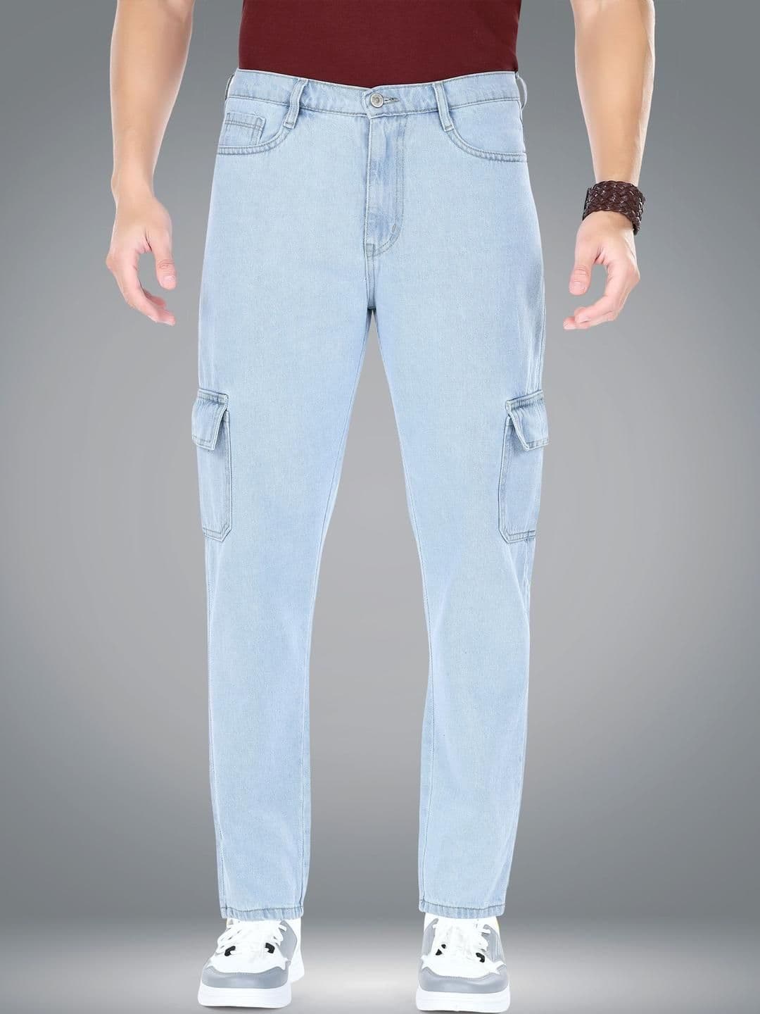 me Queen Men Straight Fit Mid-Rise Cargo Jeans - view 1