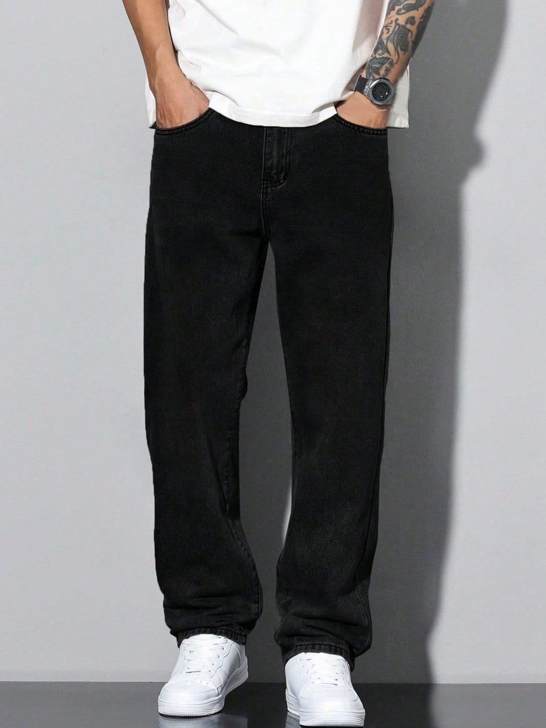 MASTERLY WEFT Men Straight Fit Mid-Rise Stretchable Jeans - view 1
