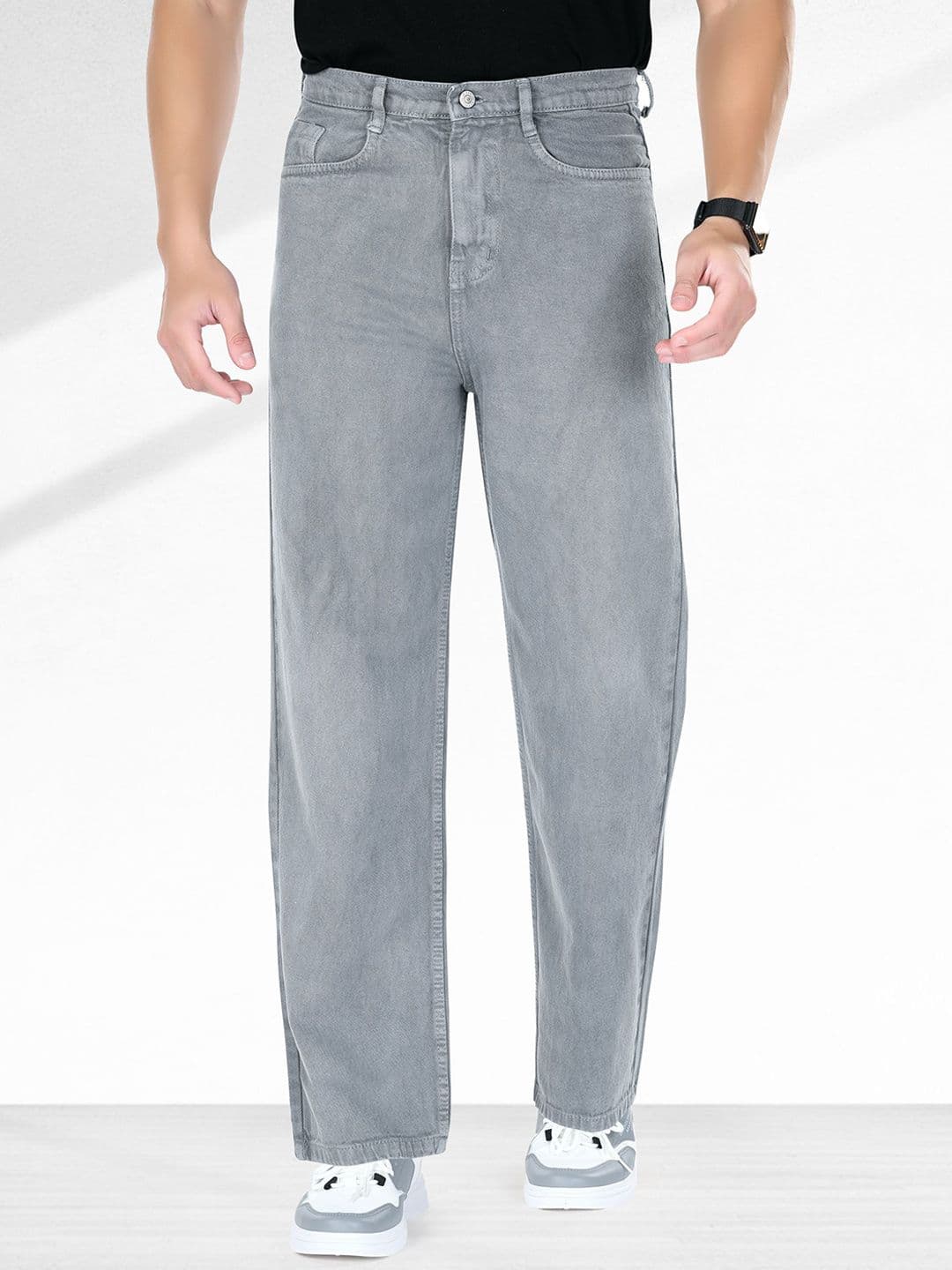 me Queen Men Straight Fit Clean Look No Fade Cotton Jeans - view 1